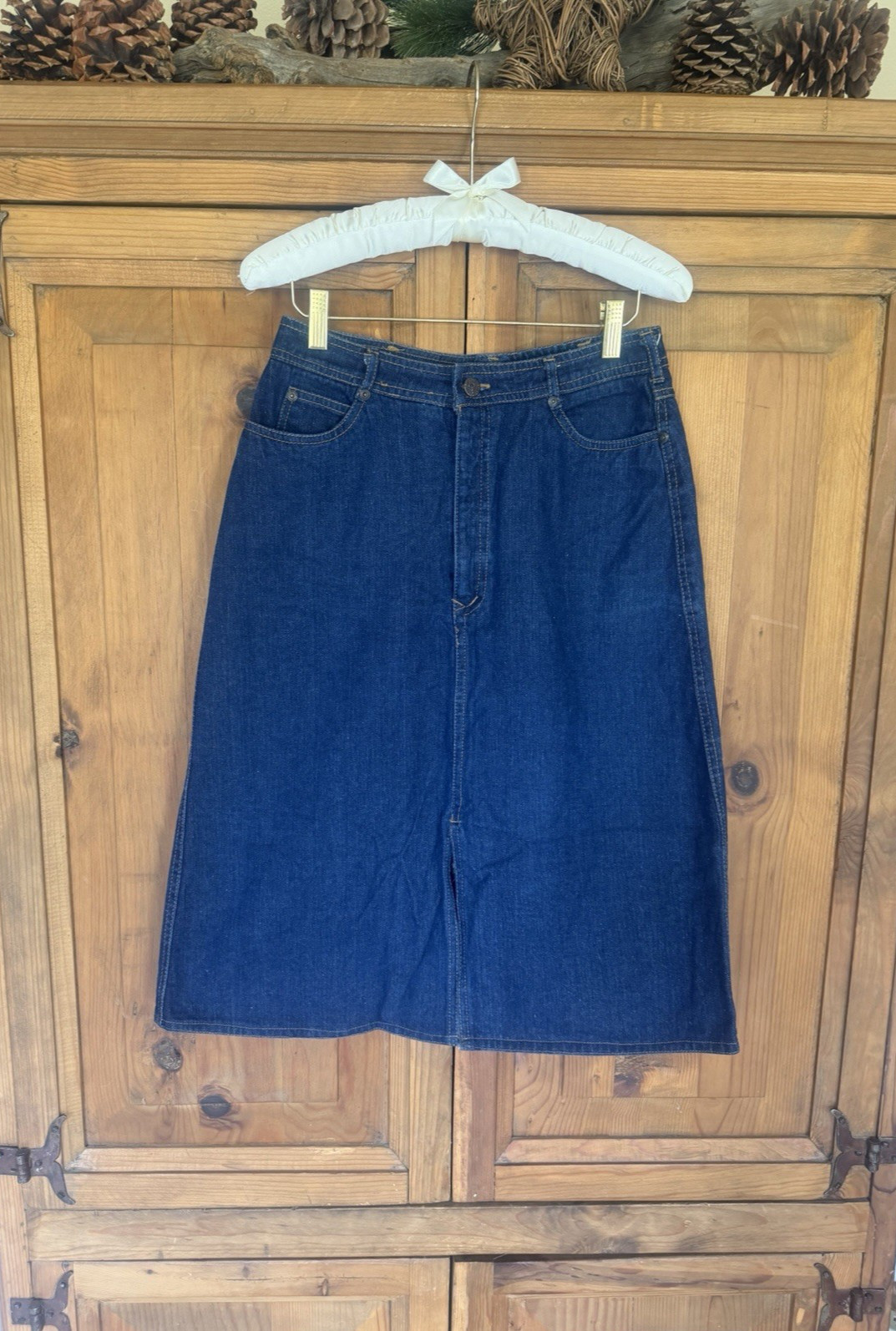 Vintage 1970s N’est Ce Pas Dark Indigo Denim Skirt 11/12 SEE MEASUREMENTS #267