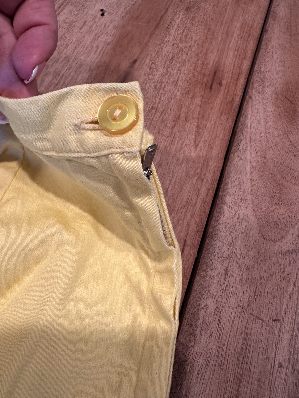 Vintage Bright Yellow High Waisted Shorts Pleated Women’s Retro Side Zip