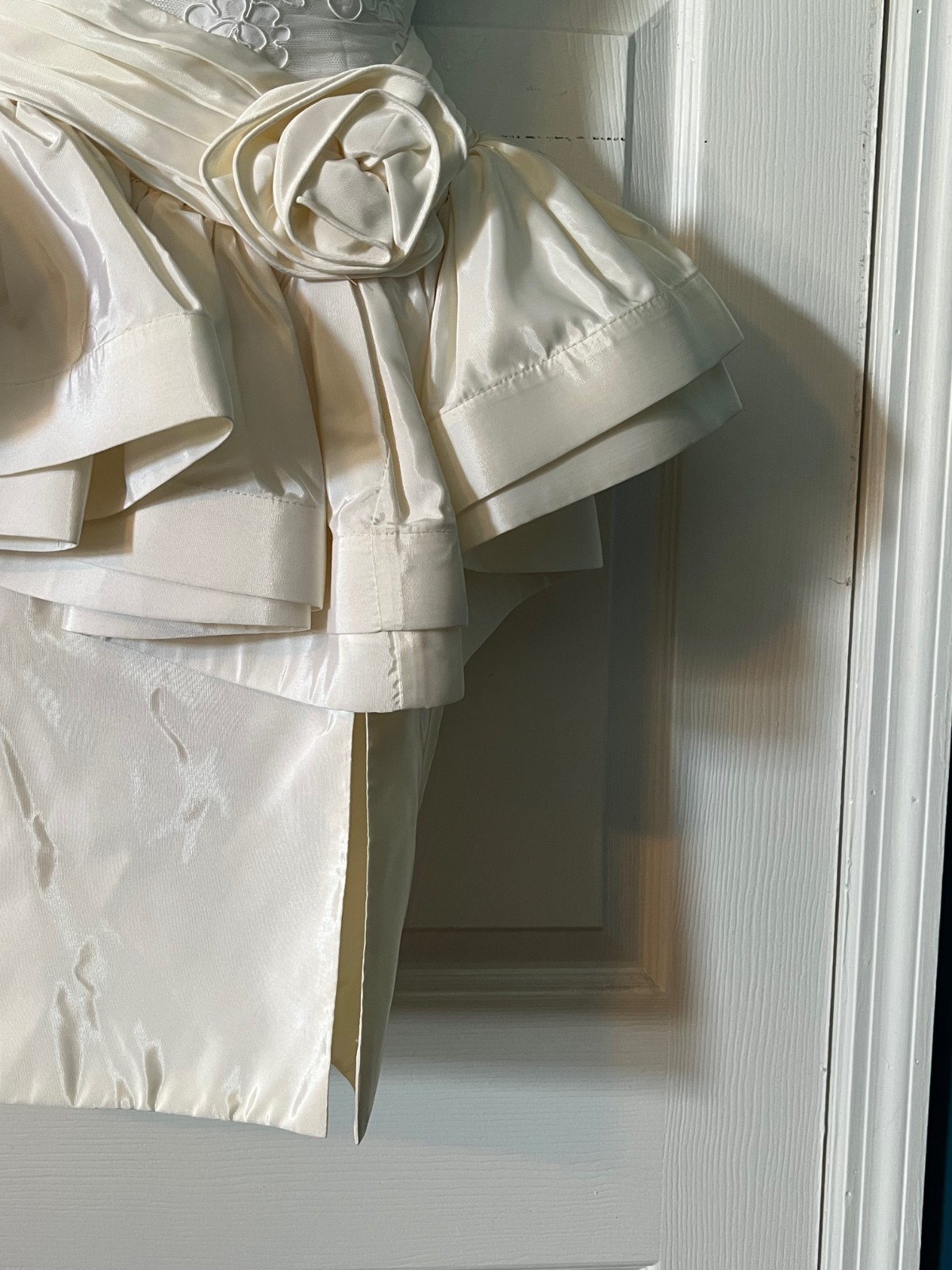 Vintage TADASHI SHOJI Lace and Taffeta Tiered PROM COCKTAIL DRESS 1980s NOS