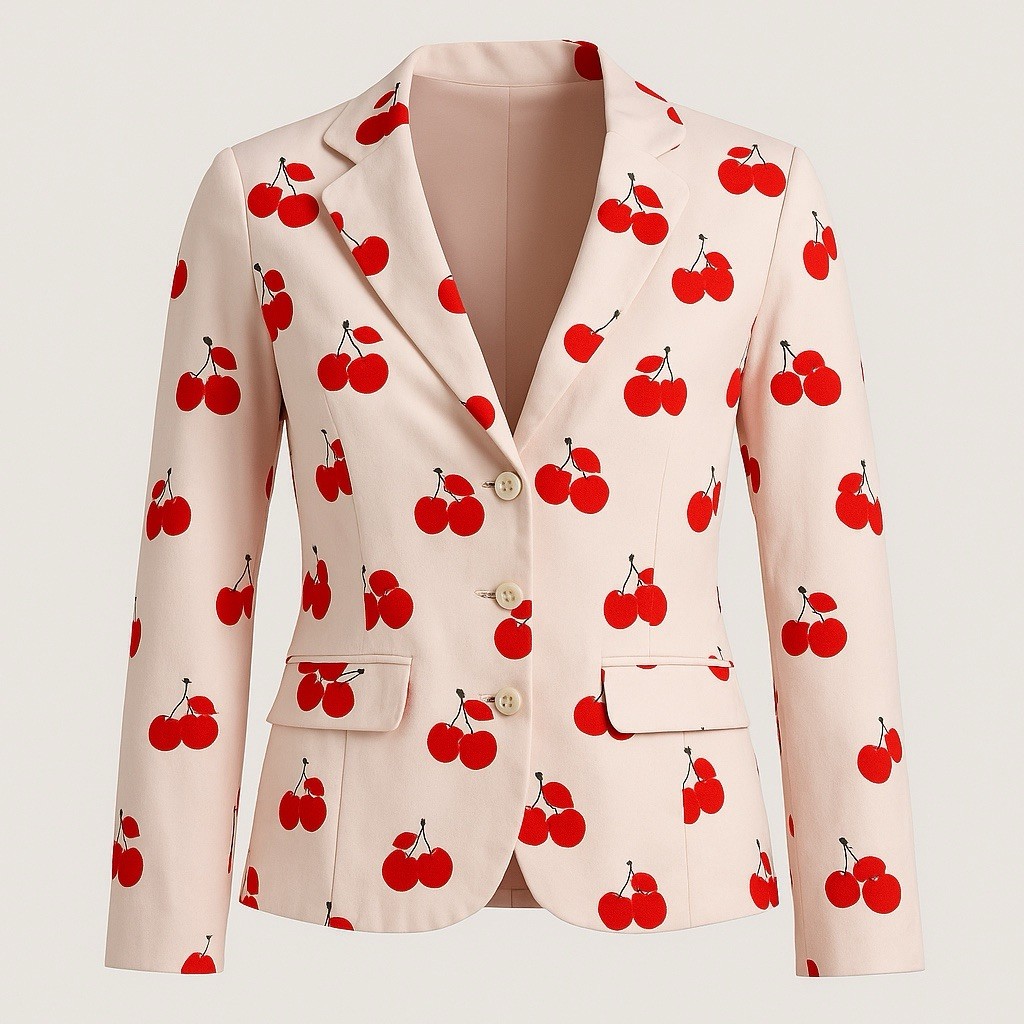 Vintage Moschino Cherry Print Blazer Rare 90s Moschino Cheap & Chic cherries