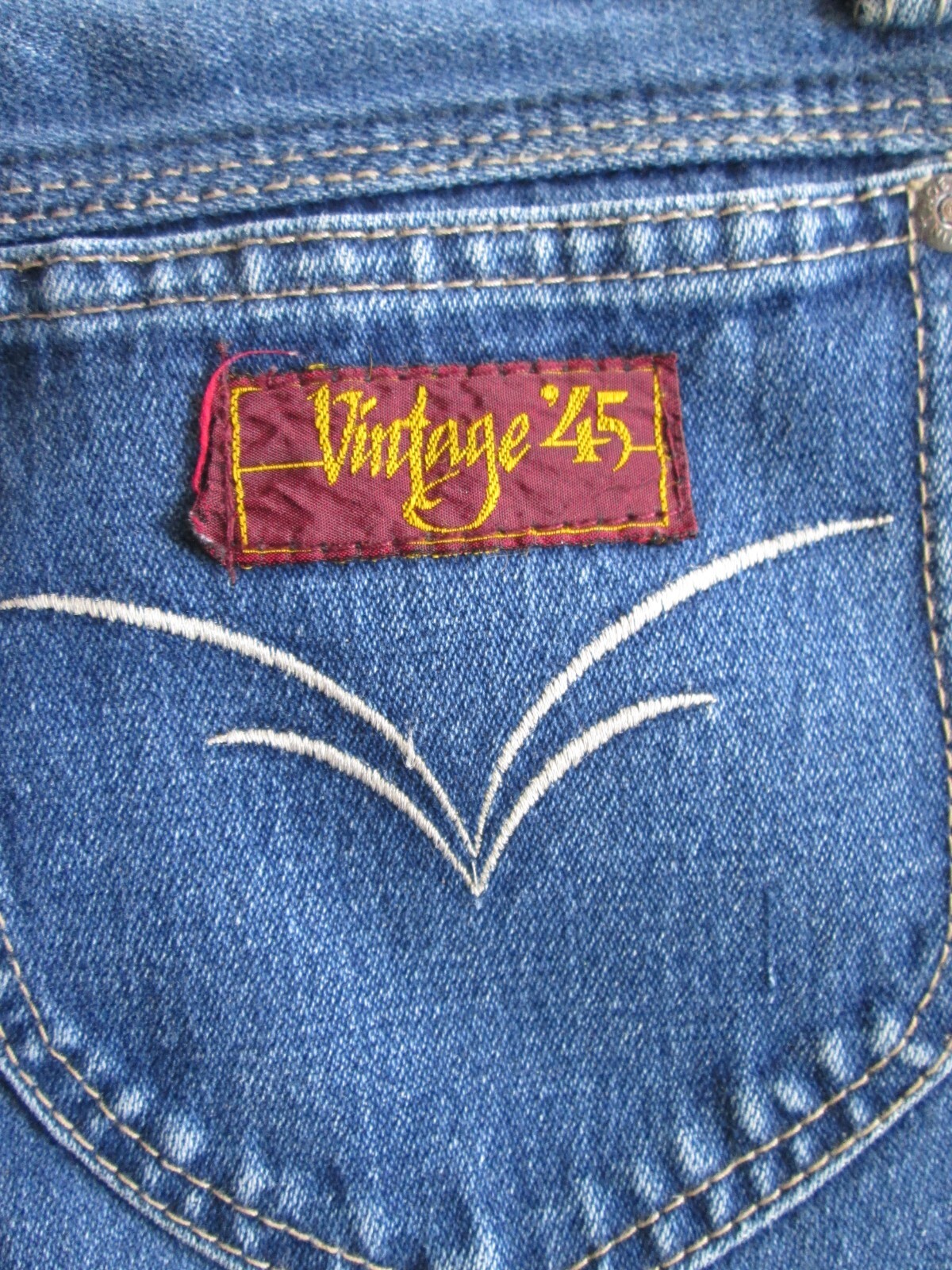 „Vintage ’45” Women’s Blue Jeans 13 28×28 Wide Leg Cotton High Waist Hong Kong
