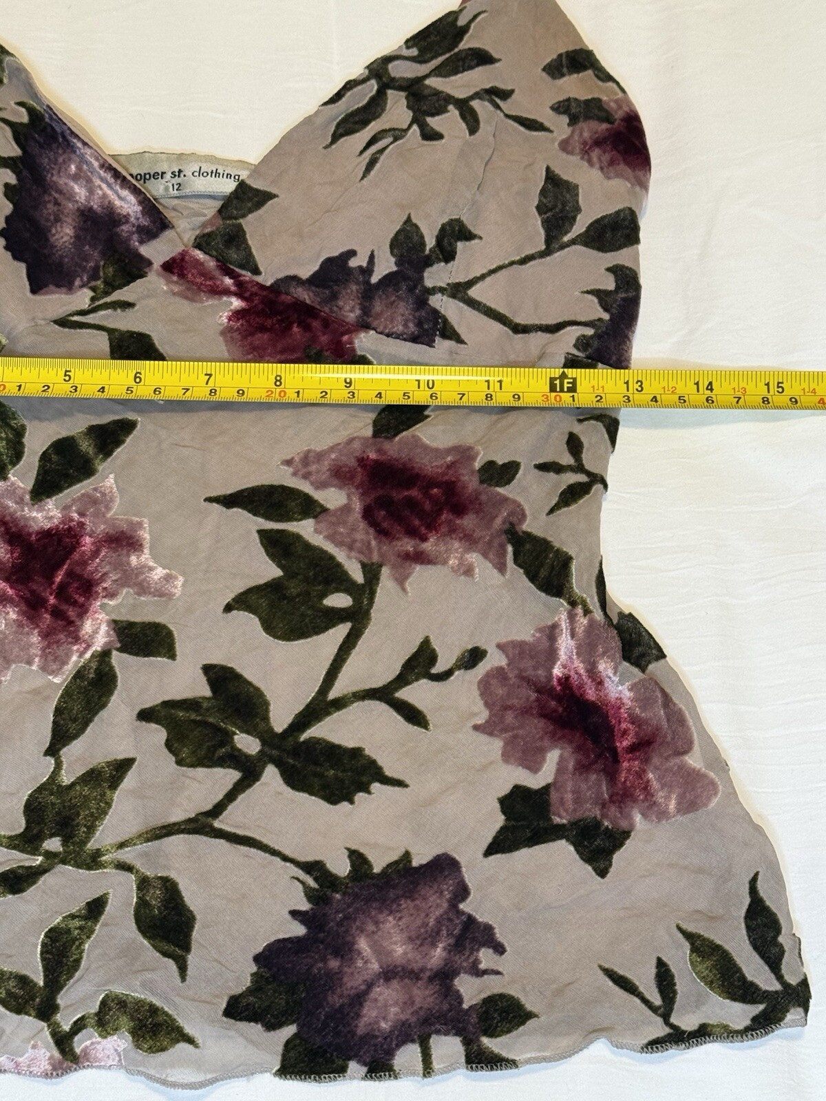 Cooper St Women’s VINTAGE Sheer Camisole With Gorgeous Velvet Flower &. Details