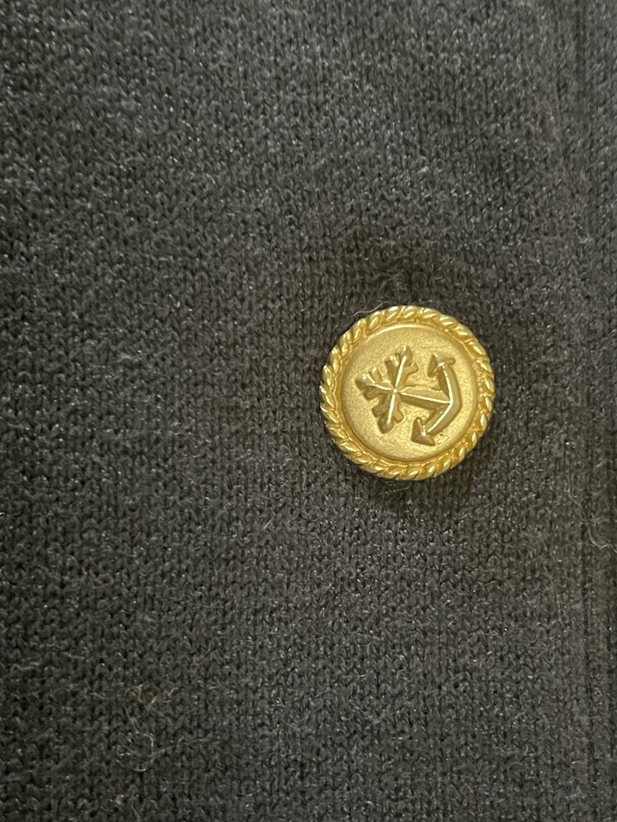 Vintage 80s Mondi Navy Military Style Double-Breasted Button Sweater W. Germany