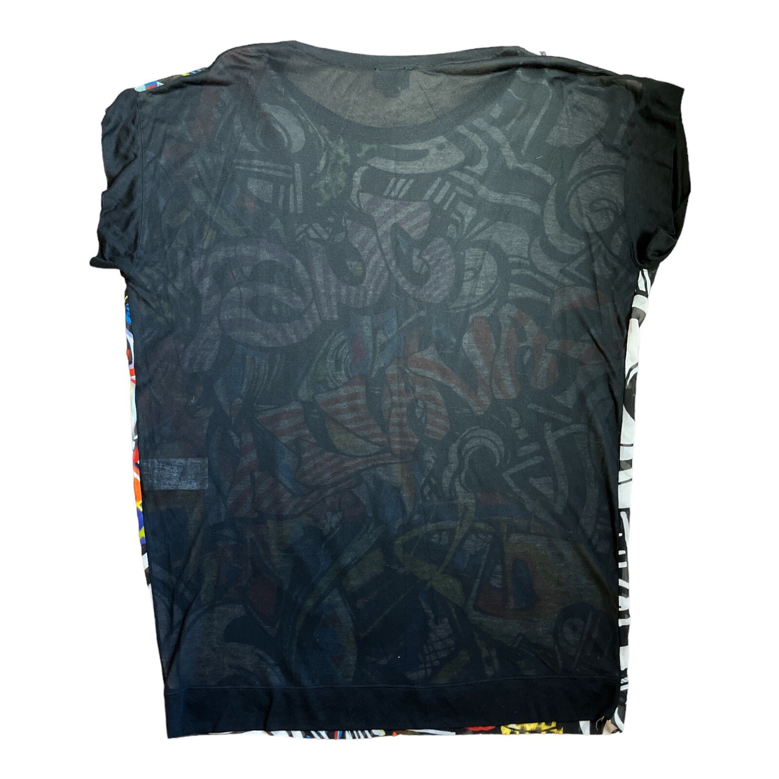 Vintage ROBERTO CAVALLI Just Iconic GRAFFITI Tunic Top Street Punk Rock Sz L