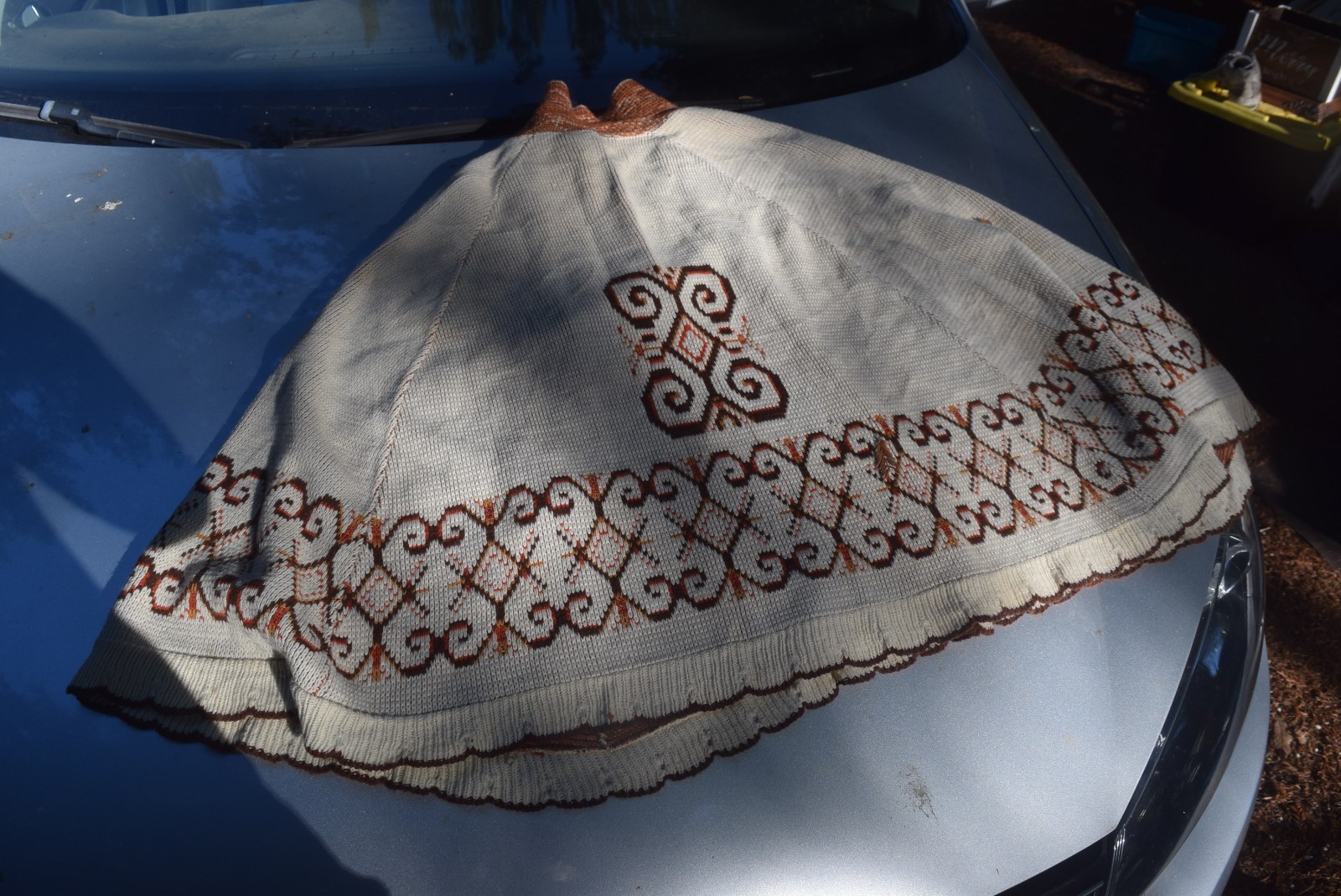 Vintage Cape Poncho 1960’s Sweater Hippie Boho Geometric
