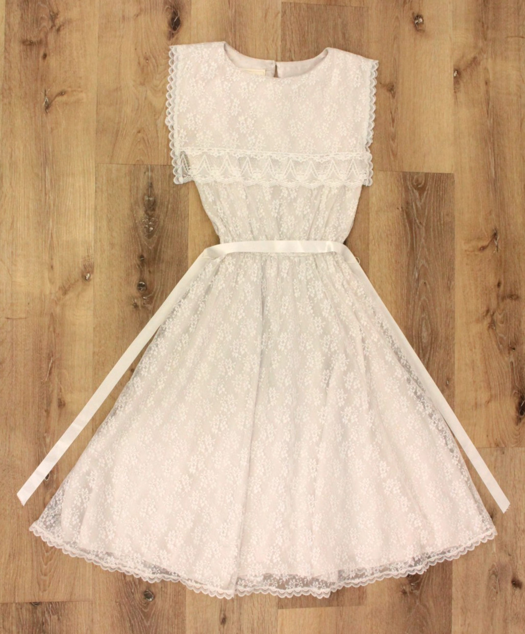 Vtg Women’s 80s 90s White Lace Gunne Sax Midi Dress Sz XS/S 1980s 1990s