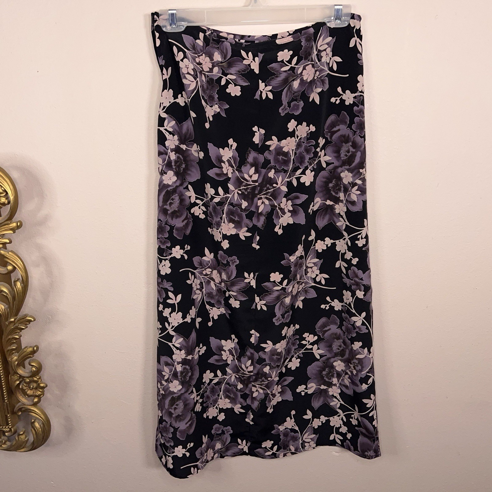 Vintage Small Hana Purple Floral Maxi Skirt Lightweight Womens Vintage 16