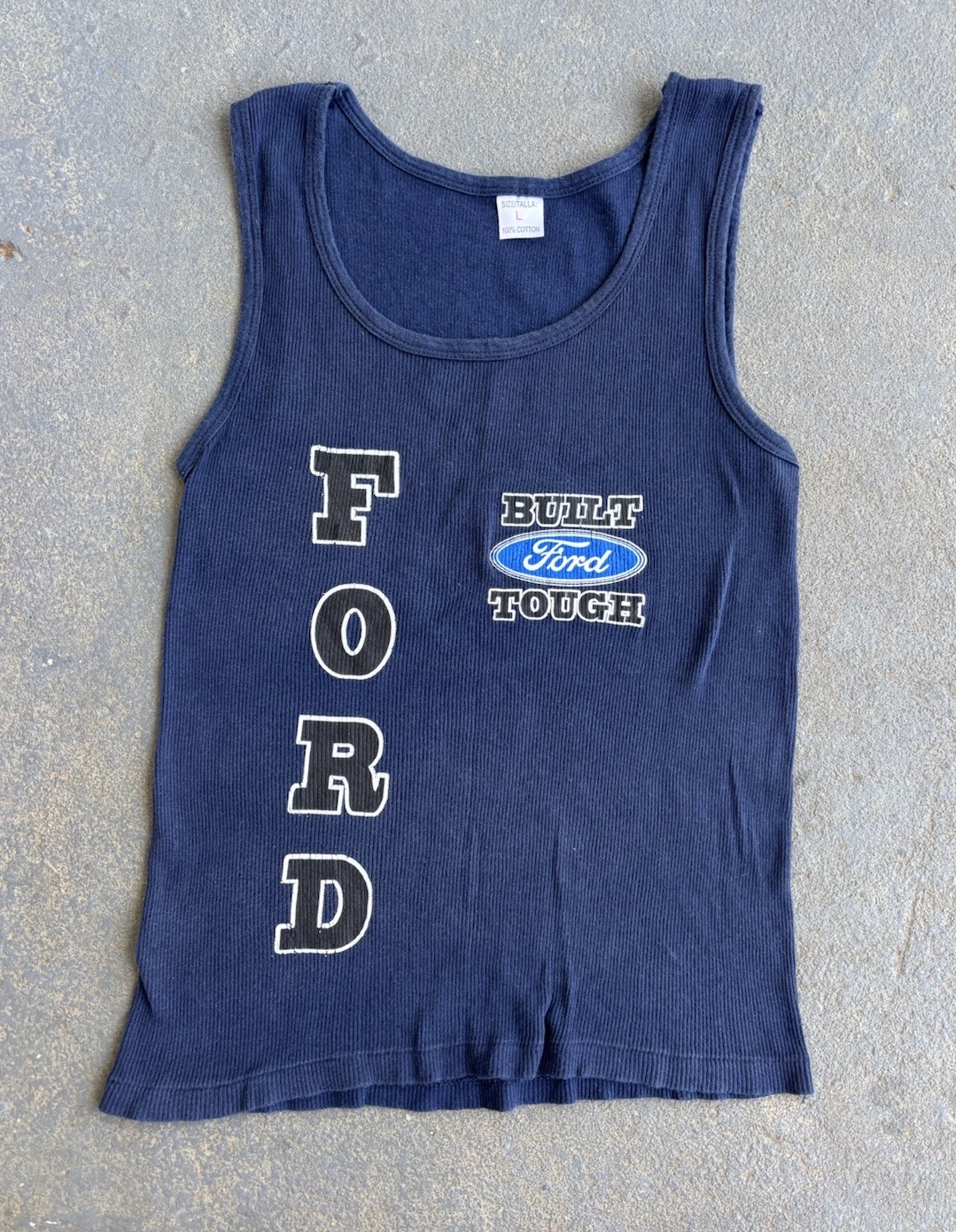VTG 90s Sexy FORD Americana Wife Beater.bodycon Large.single Stitch