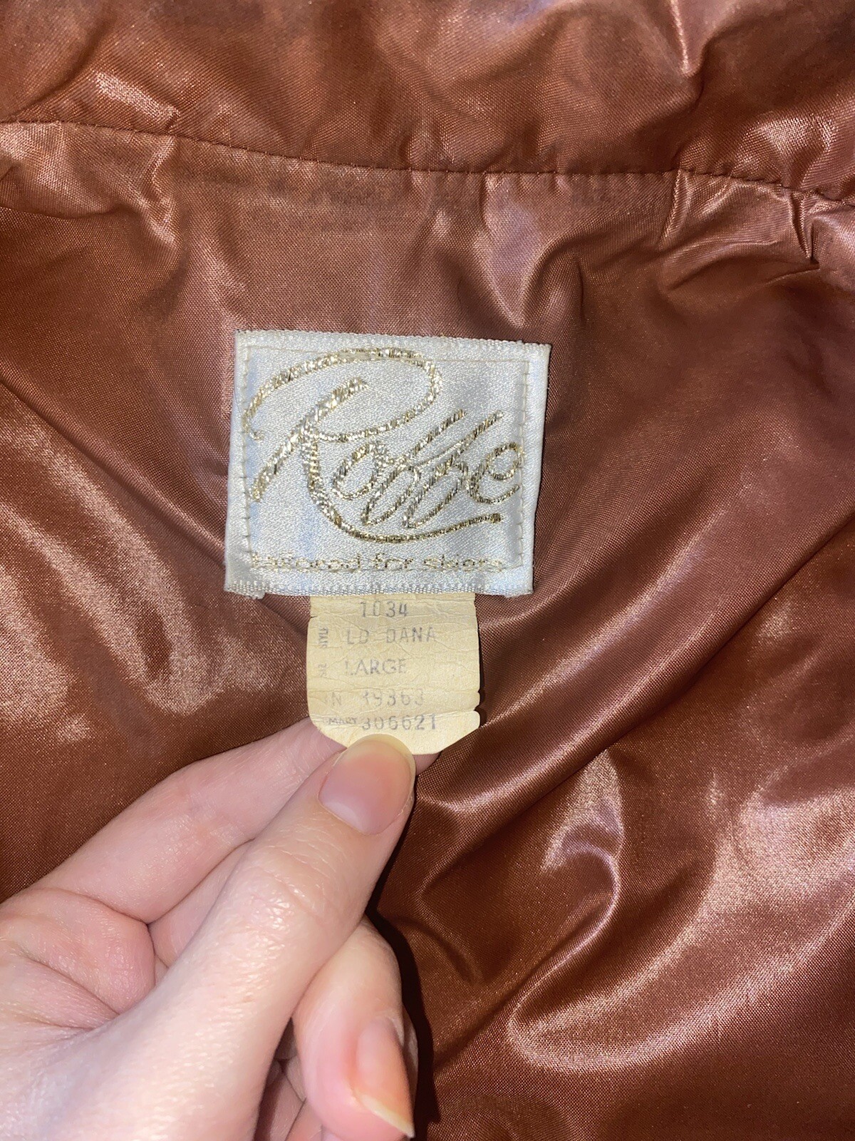 Vintage Roffe Brown 70s 80s Ski Puffer Coat Jacket Zip Up Insulated Womens Large