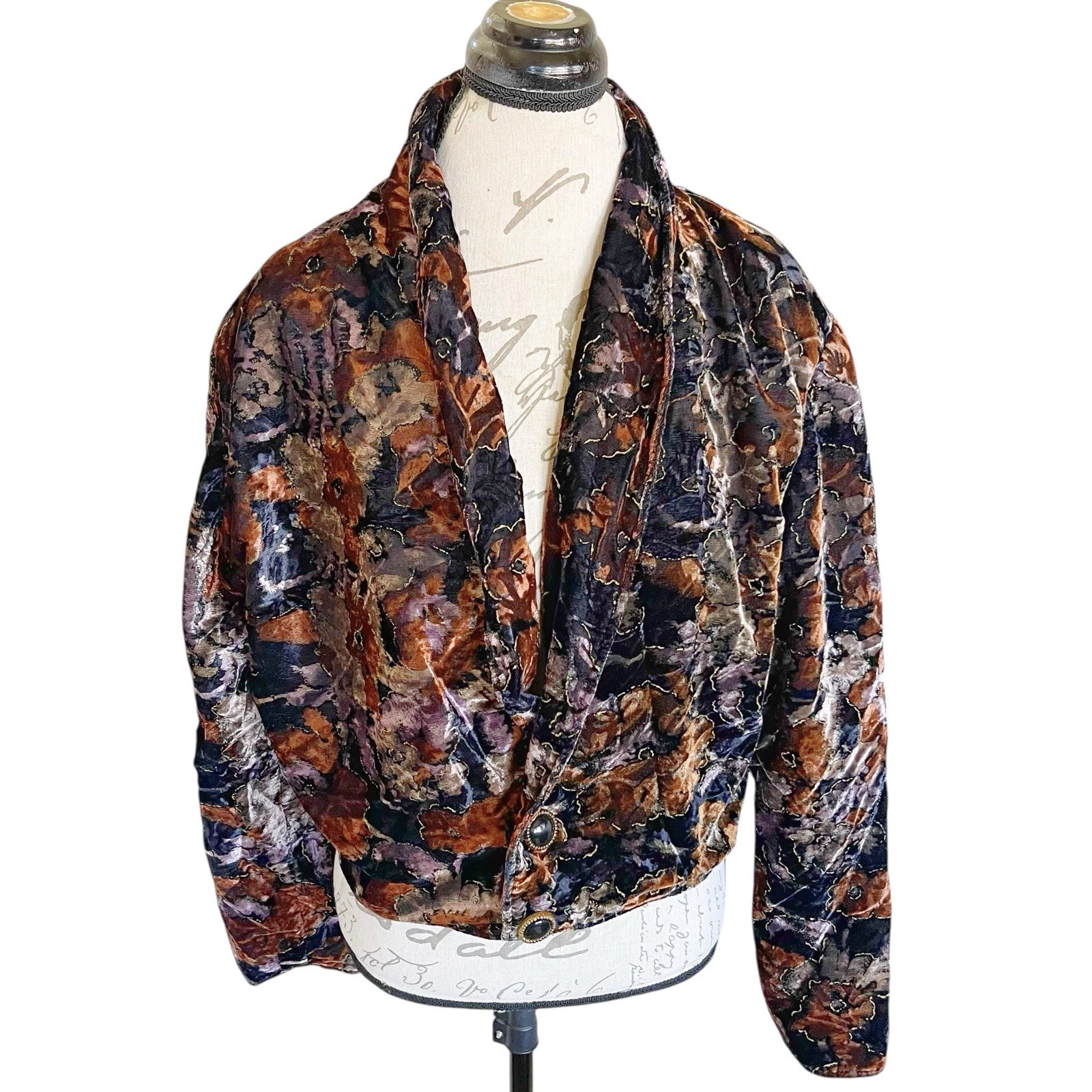 Vintage My Boyfriend’s Back Women’s Blazer Jacket One Size Floral Velvet Retro