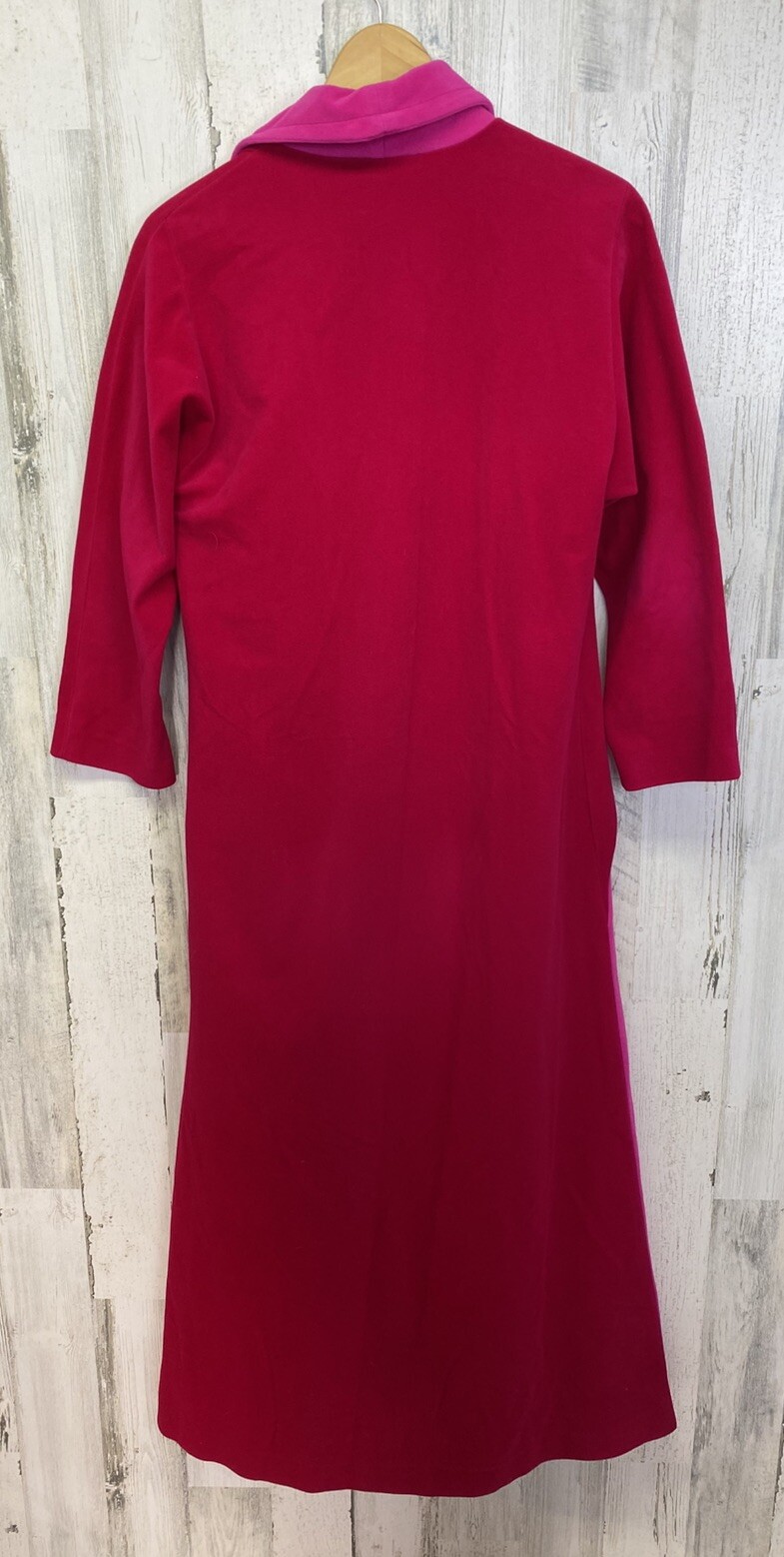 Vtg At Home Wear by Van Raalte House Coat Robe Velvety Feel Colorblock Sz 8