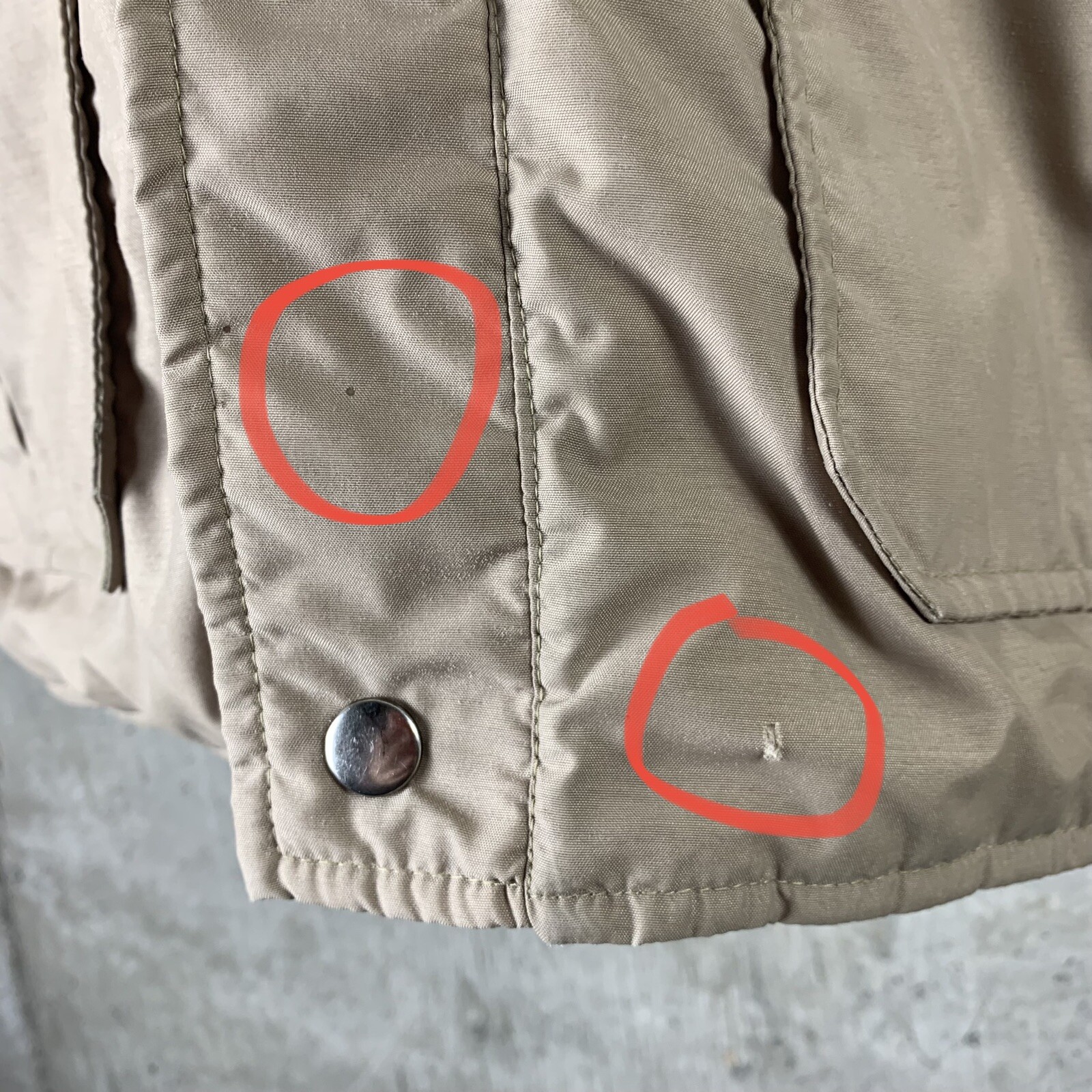 Vintage Coat Size Large Survival Series Brown Hooded Zip Up Pockets Cinch Waist