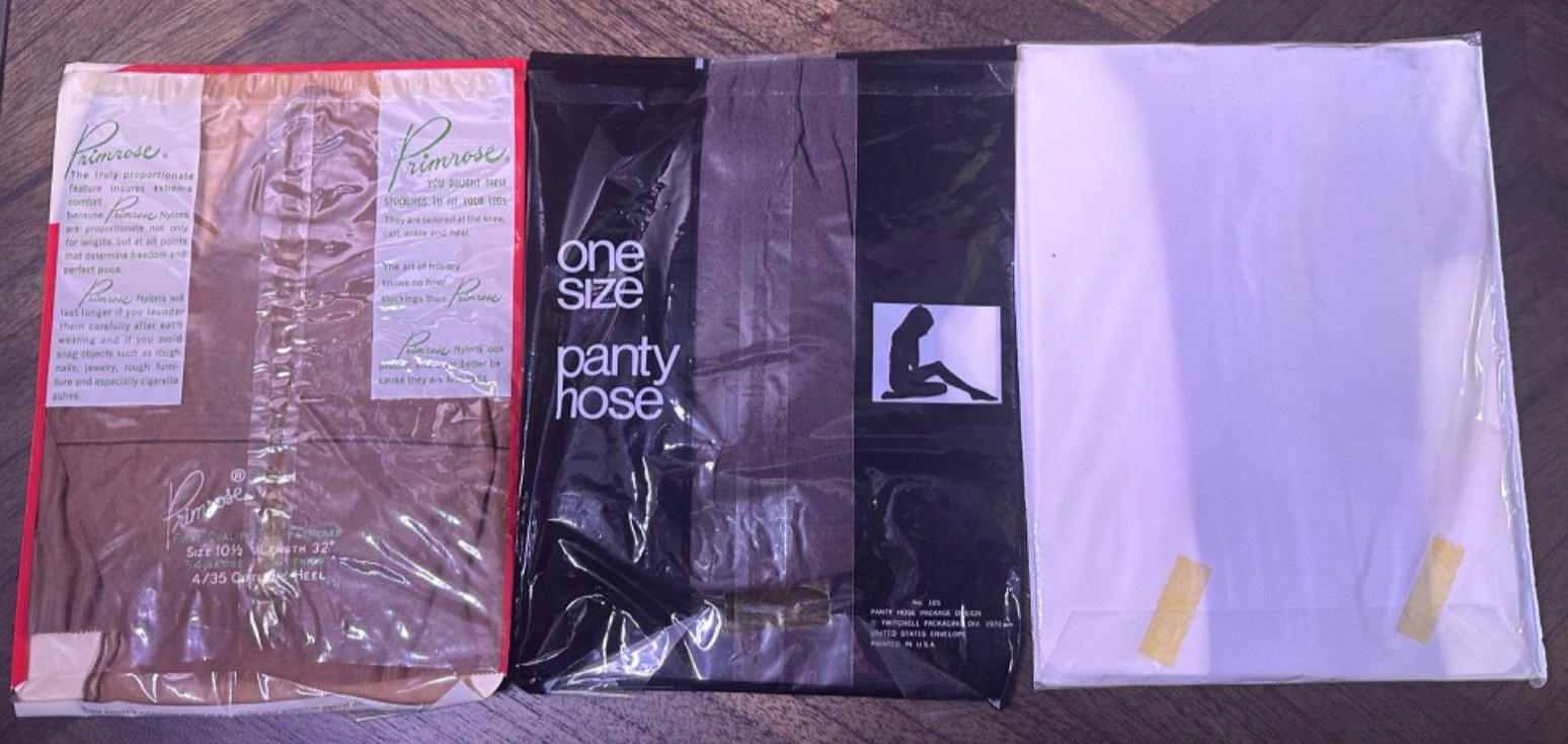 Vintage lot 3 pantyhose-Primrose, Moderne, One Size, NOS 1950s 1960s 1970s