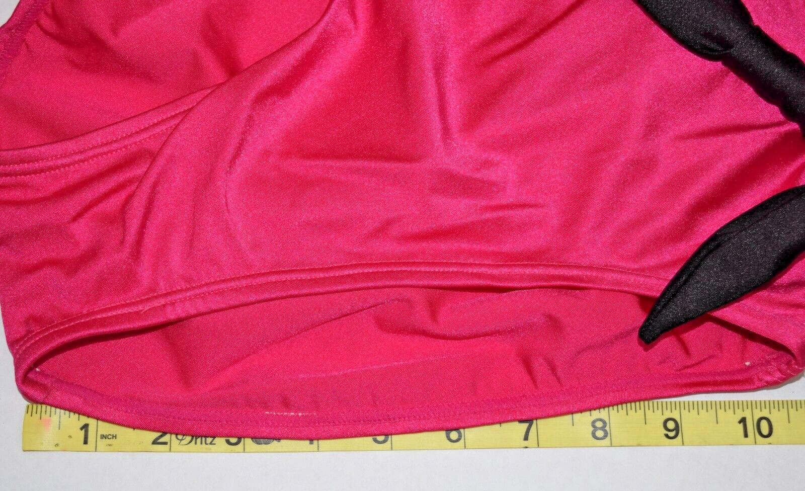 Vintage Swimsuit Aruba Size 12 80s Shimmery Hot Pink Black Belt Open Back NWT