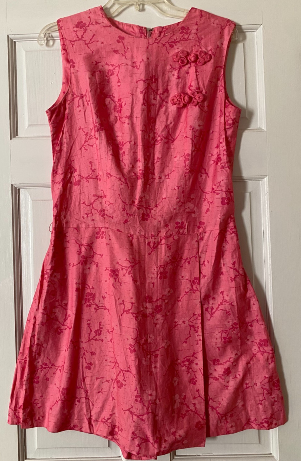 Vintage EVELYN PEARSON Romper Size 12 Pink Floral Sleeveless Faux Wrap Women’s