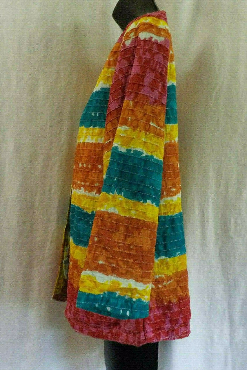 Vintage Choices 1980’s Jacket Size S Color Block + 100% Cotton 3/4 Sleeves Lined