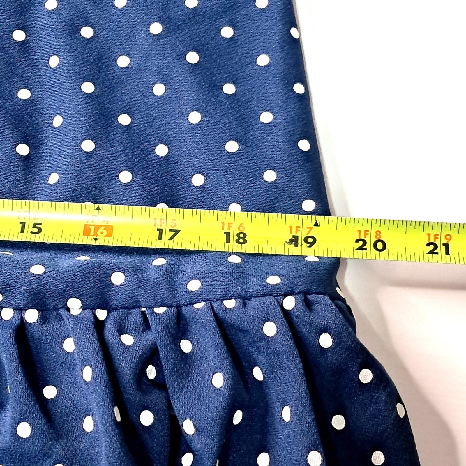 Vintage Polka Dot Mini Dress Womens Size 10 Navy Blue Ruffle Tabby of California