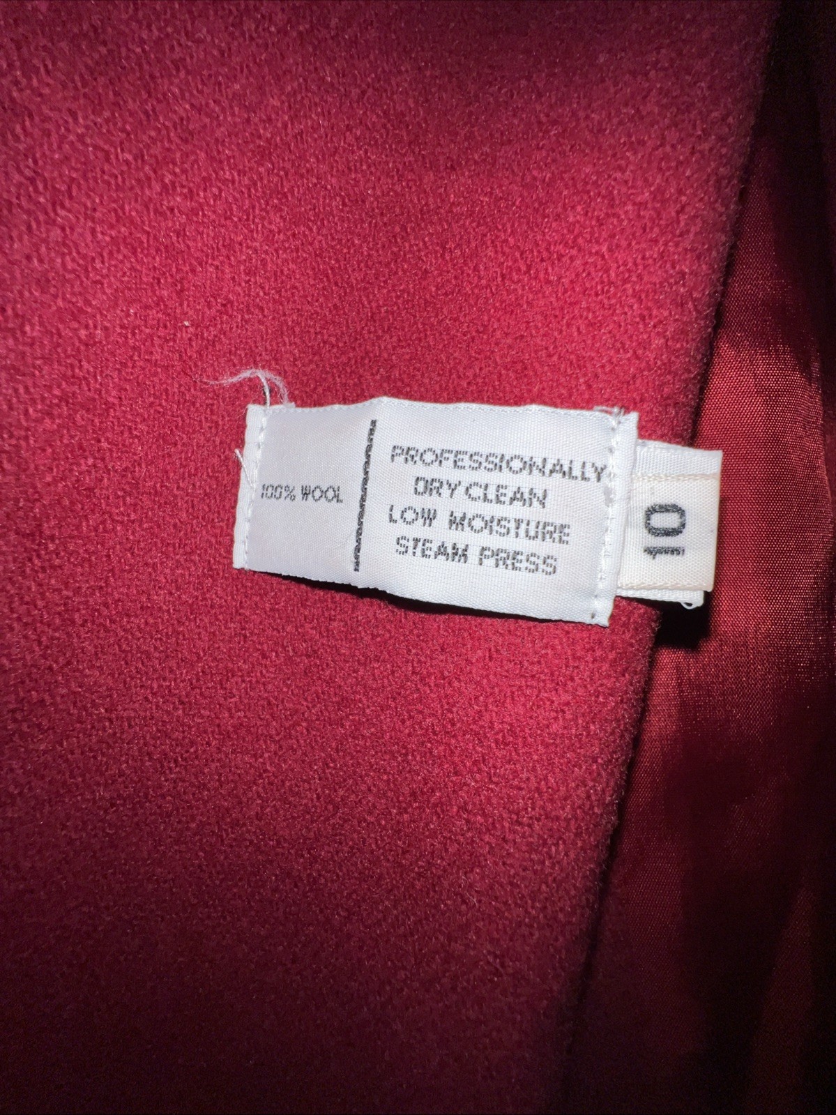 Vintage Bromley collection overcoat women’s 10 wool red Double breasted lined