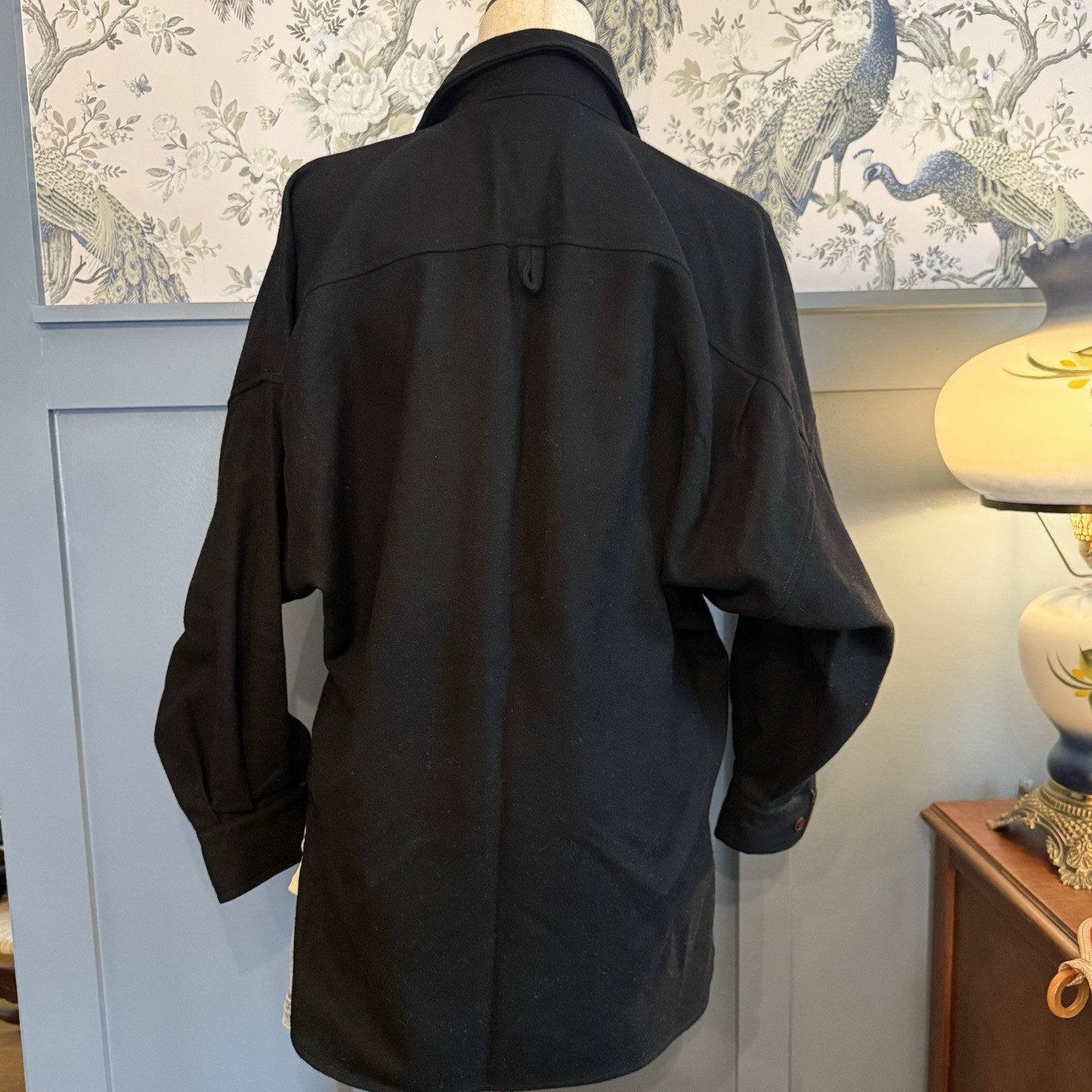 Savannah Players Vintage Italian Wool Shirt Jacket –Women’s Small Black Italy