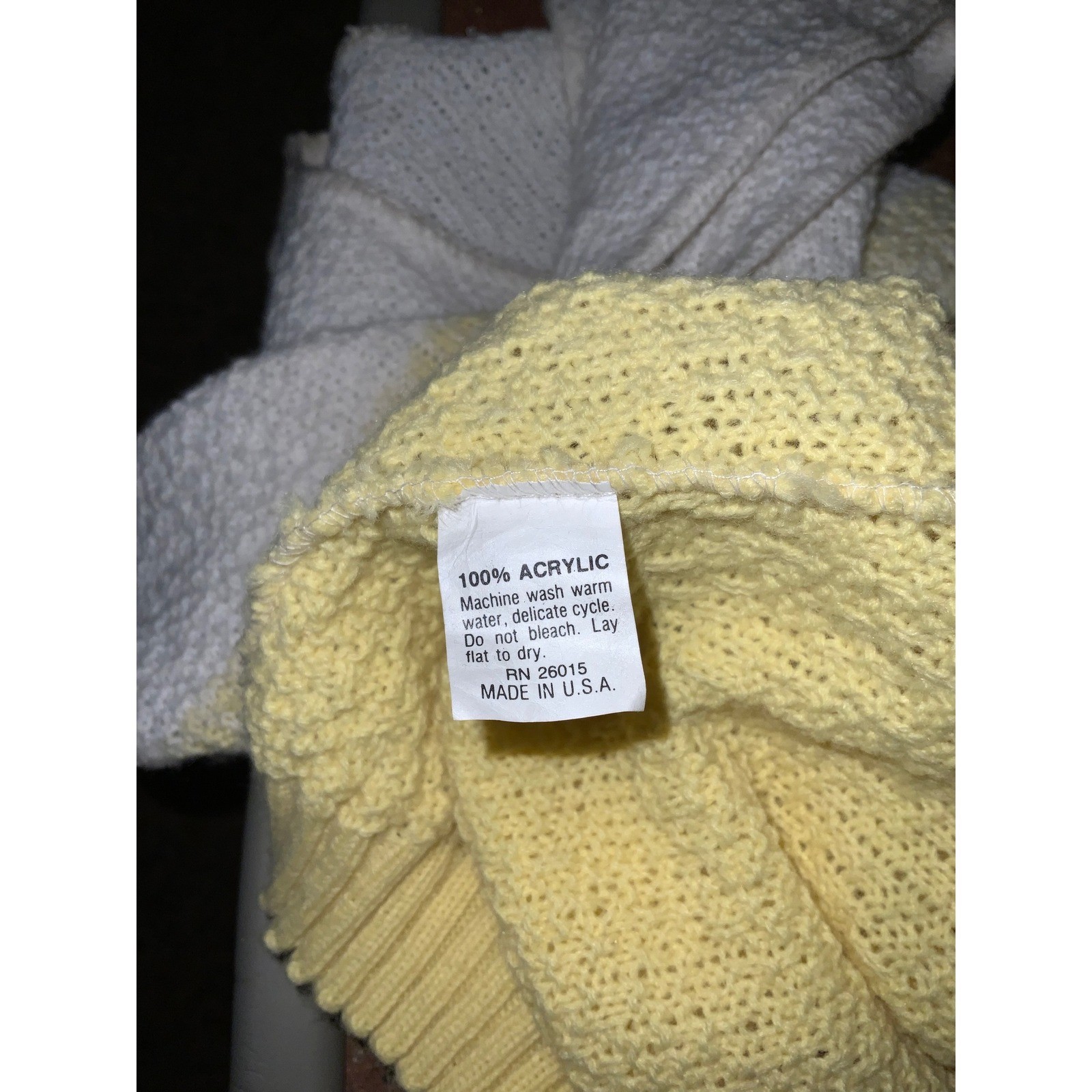 Vintage Helen Sue Sleeveless Knit Sweater Vest Color Block Yellow White USA Made
