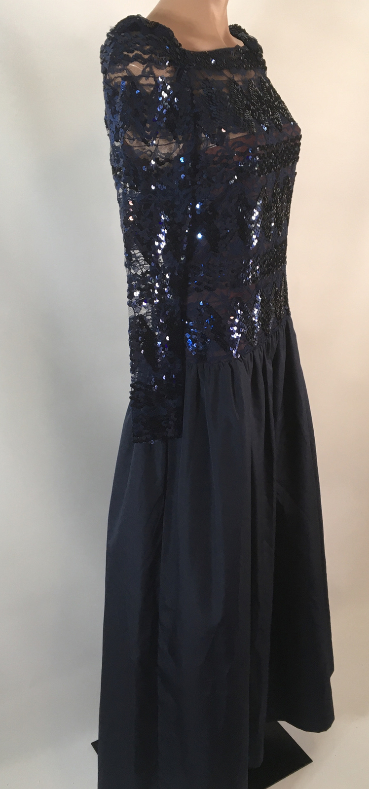Vintage Neiman Marcus Lee Jordan NY Blue Sequined Women’s dress ILGWU Sz 12