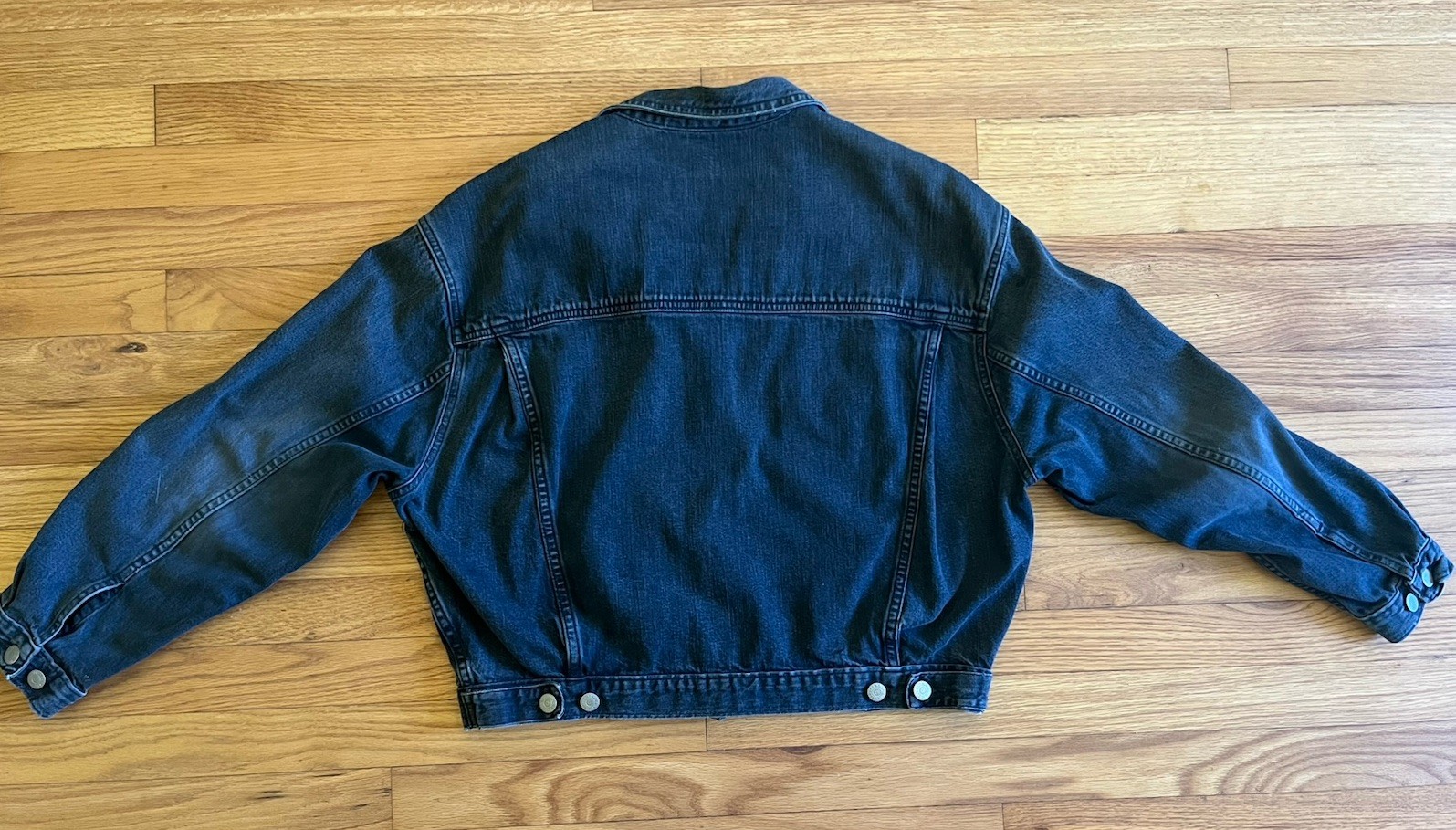 Vtg 80s Banana Republic Safari Dark Blue Denim Jean Jacket Women’s Bomber Style