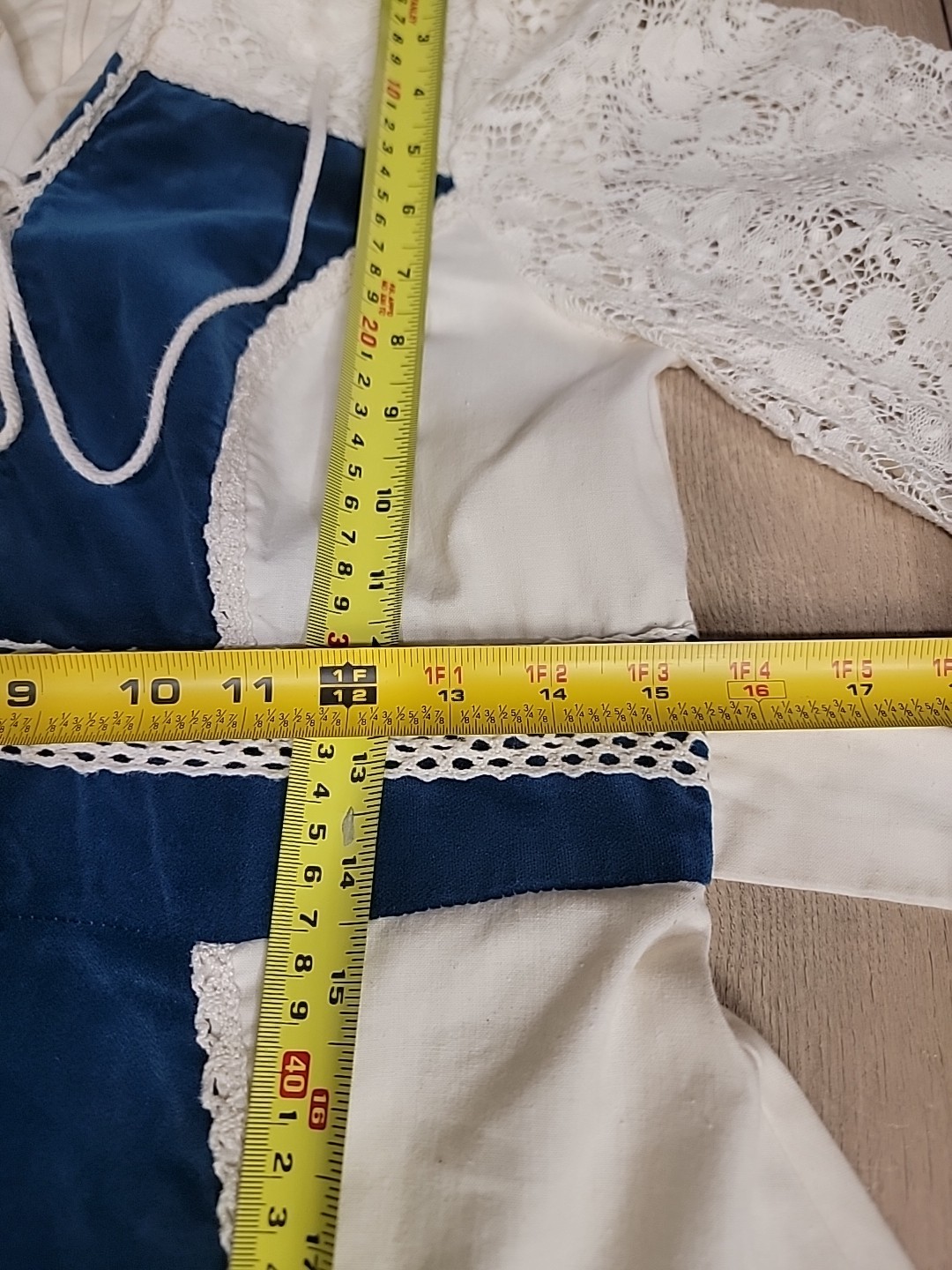 VTG Gunne Sax By Jessicas Prairie Lace Corset Maxi Dress Ivory Blue Boho