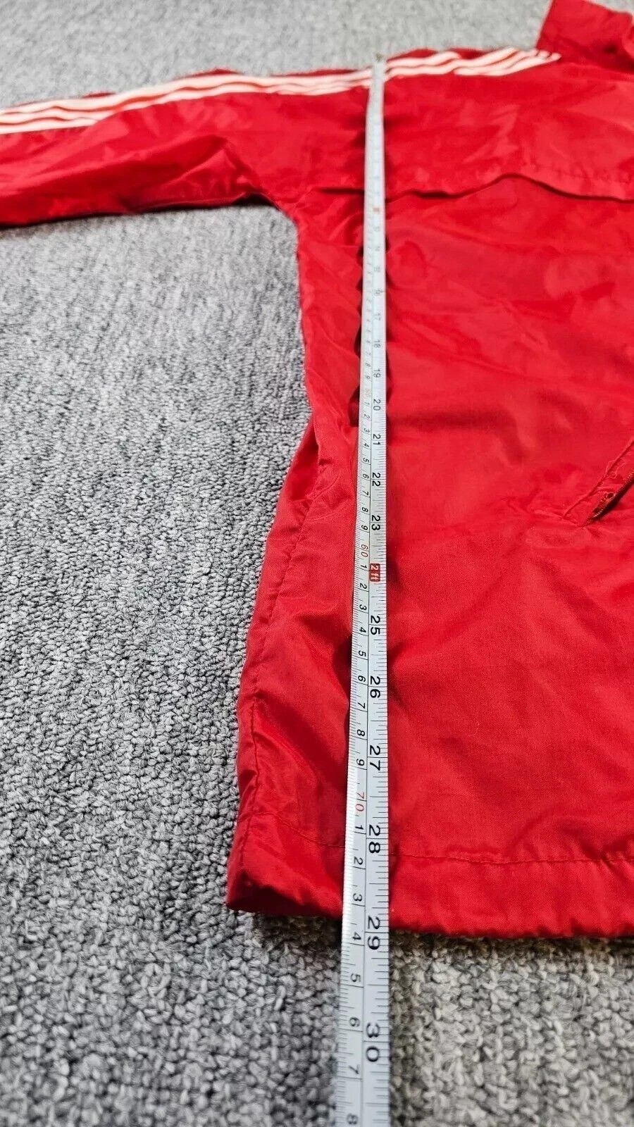 Vintage 80s Adidas Windbreaker Jacket Men’s L Red Nylon Trefoil Logo Retro Zip