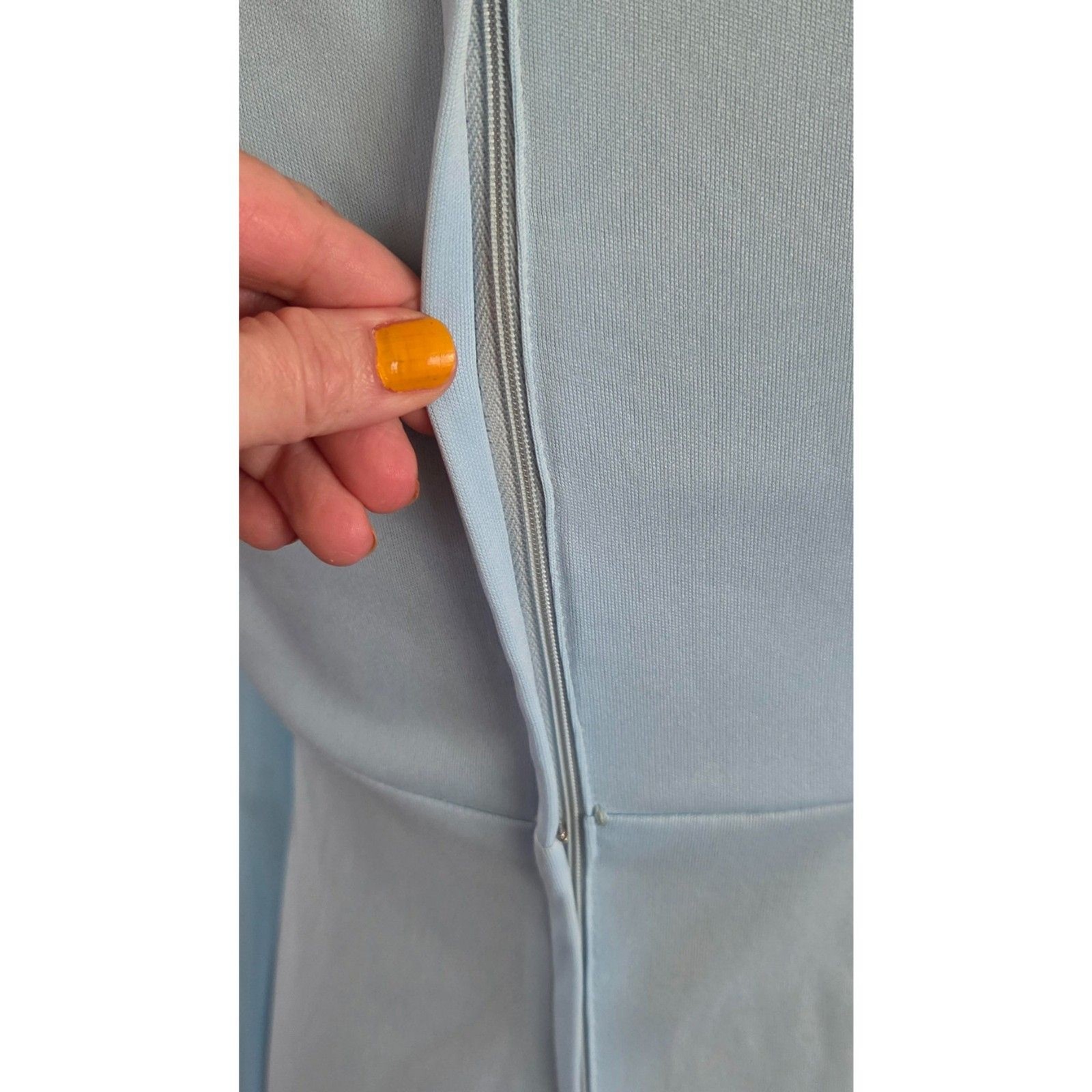 Vintage Grecian-style draped gown with sequin bollar-Powder blue, size 8/10