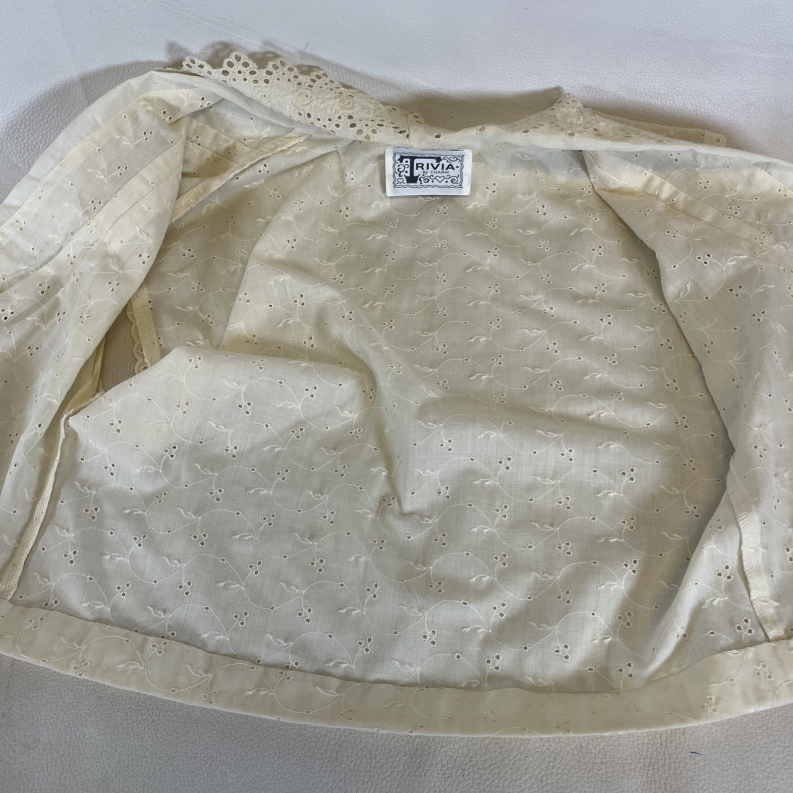 Vtg 70s Trivia By Charm 2 Pc Boho Eyelet Dress & Top Size 5/6 (?) Read-Measure