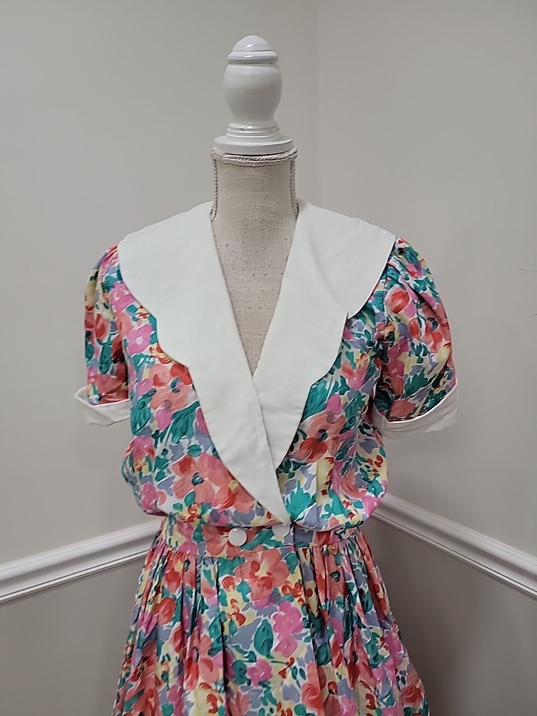 Vintage’80s Tea Garden Floral Party Dress/Handmade