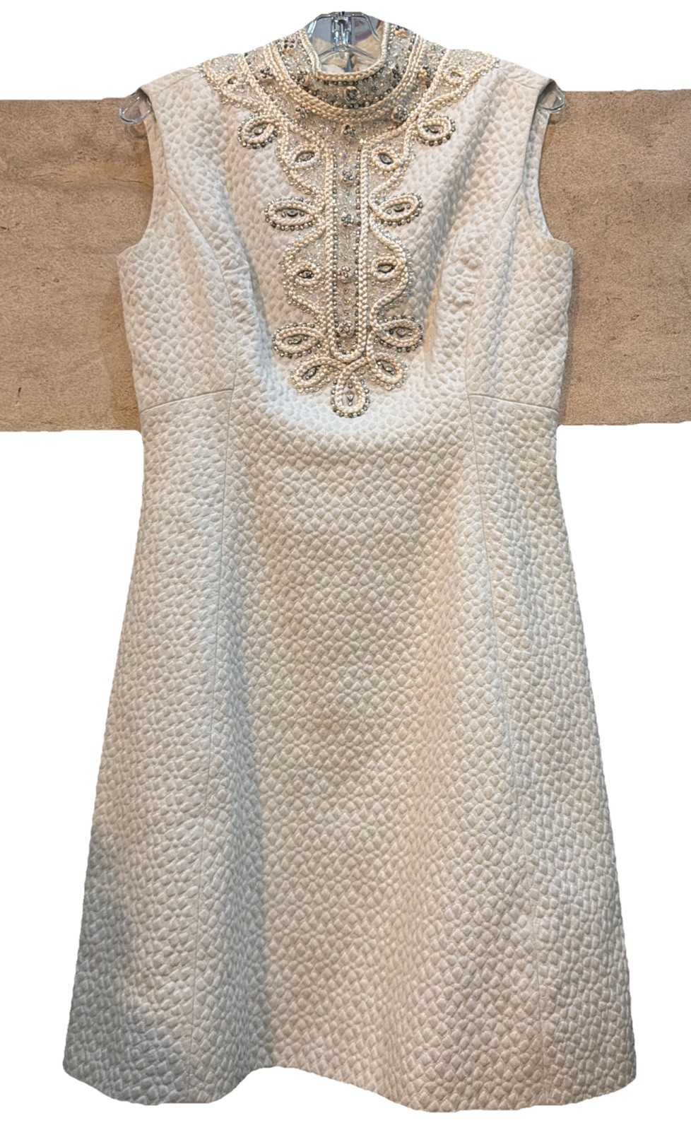 Vtg 60s 1960s Montaldo’s Victoria Royal Ltd HK Hand Beaded Adorned Party Dress