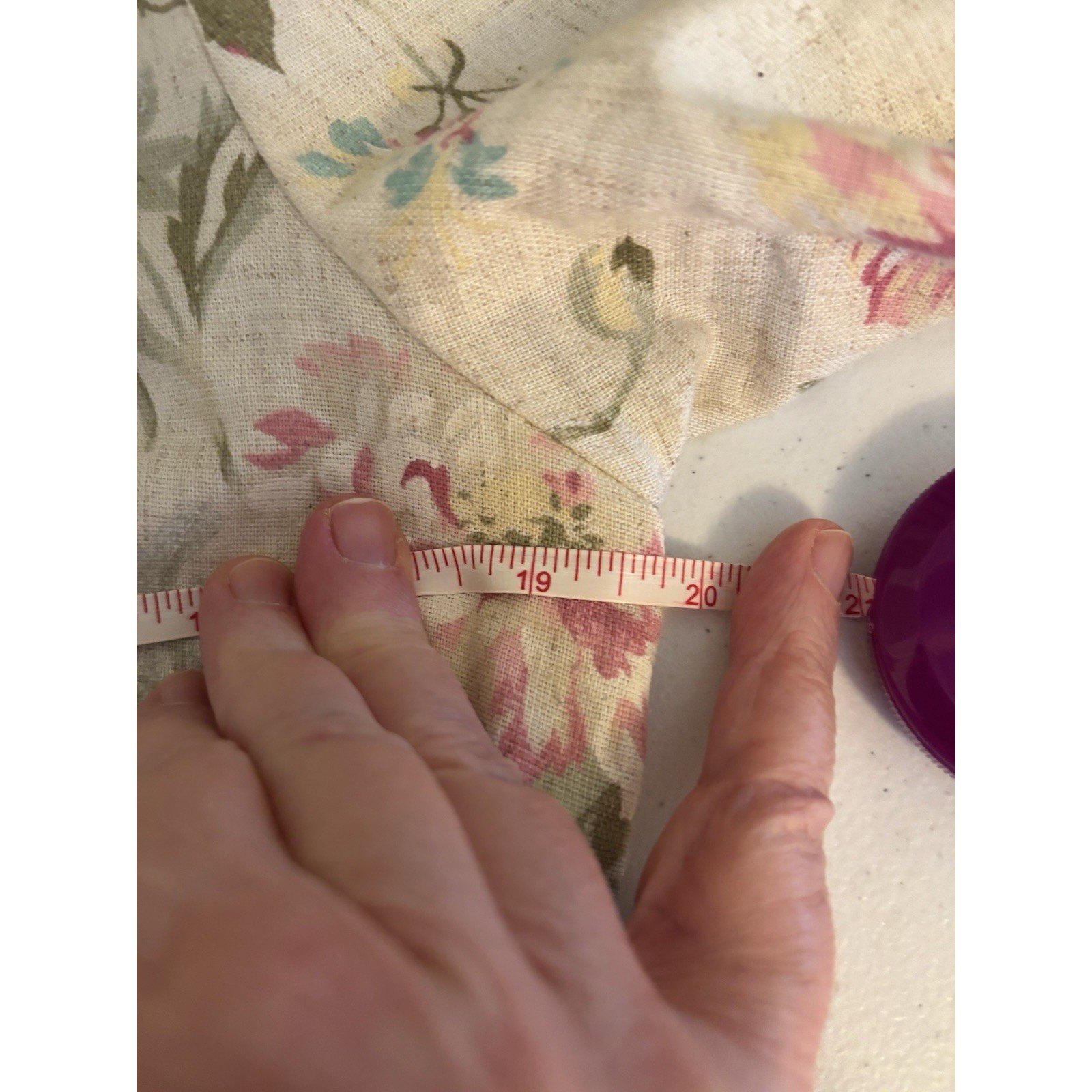 Vintage Peri Petites Dress Womens 10P Flax Blend Pink Floral Cottage Midi Dress