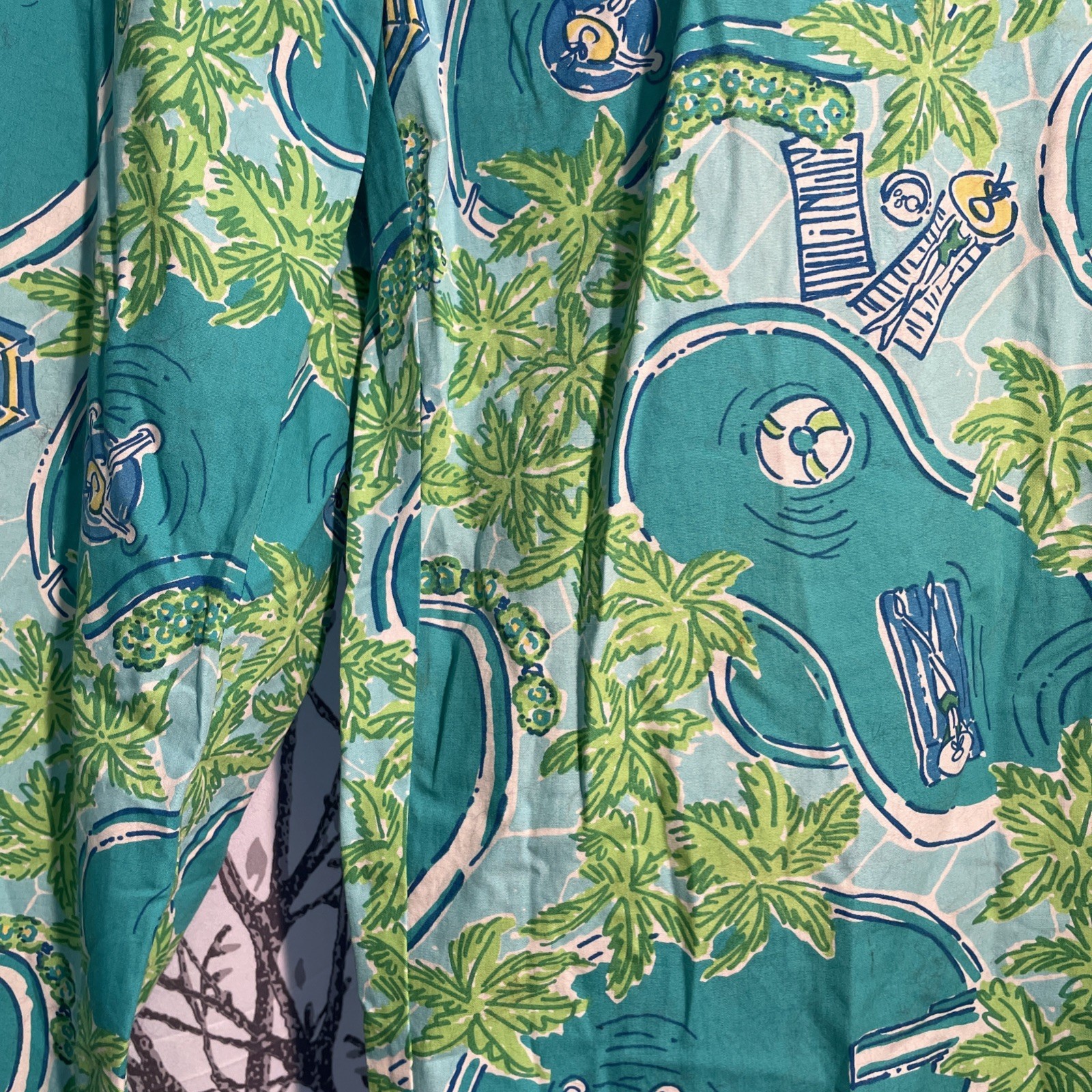 Lilly Pulitzer Size 34 Greens Pool Tropical Pants Vacation/Cruise