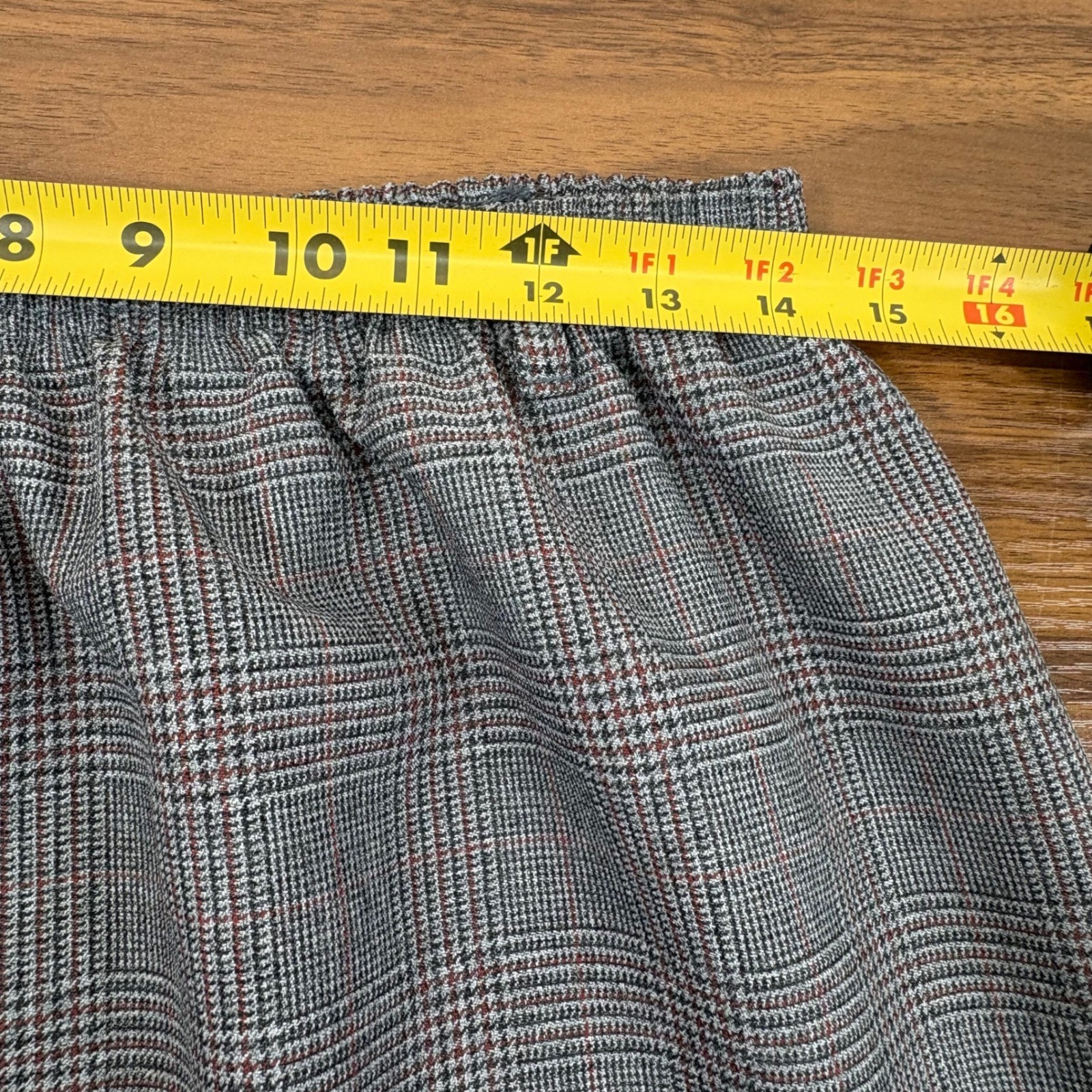 Alfred Dunner Vintage Grey Houndstooth Skirt Suit Set Blazer 14 Skirt 16 Office