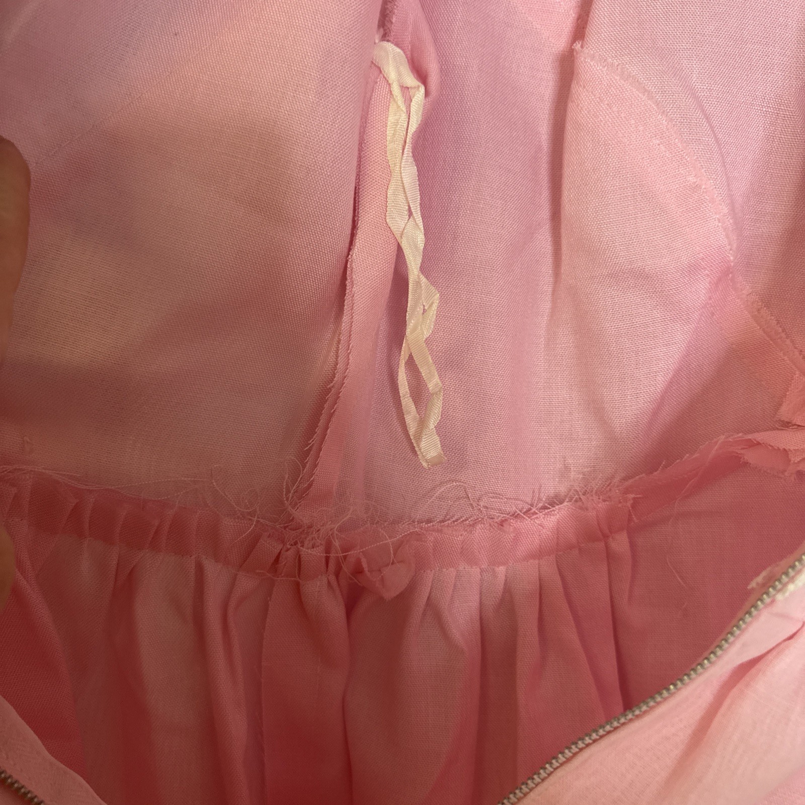 VTG Prairie Dress Maxi Lace ILGWA Bubblegum Pink Formal Prom Wedding 26”W