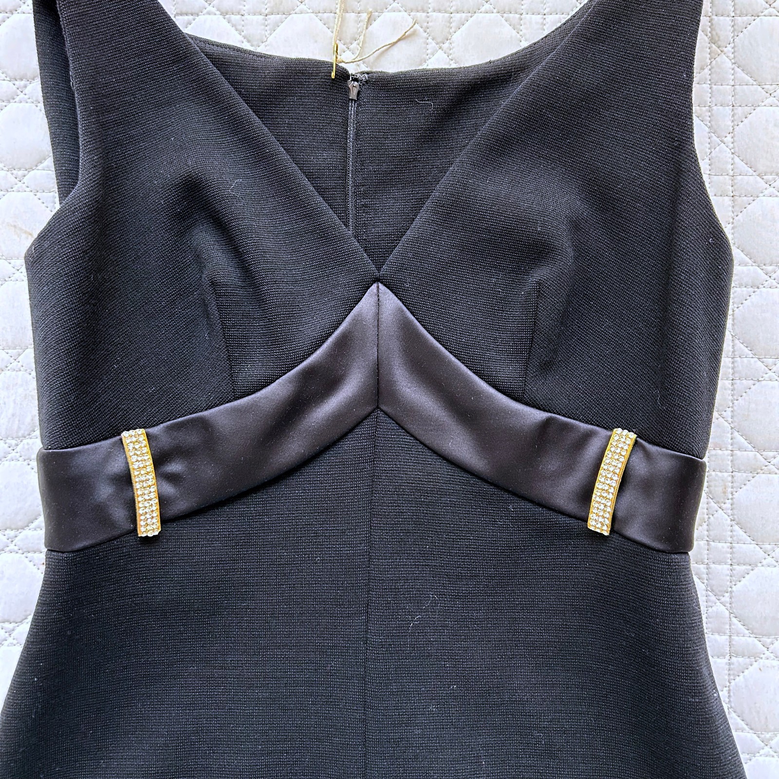 Vintage 60s Black Wool Knit Mod Evening Cocktail Dress 6 8 1960s Hollywood Glam