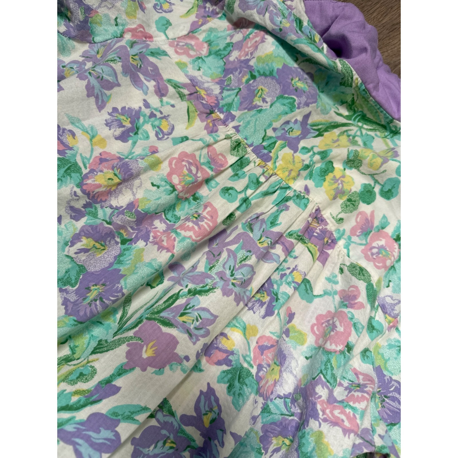Vintage Models Coat Floral Nightgown Robe Size M 55% Cotton 45% Polyester White