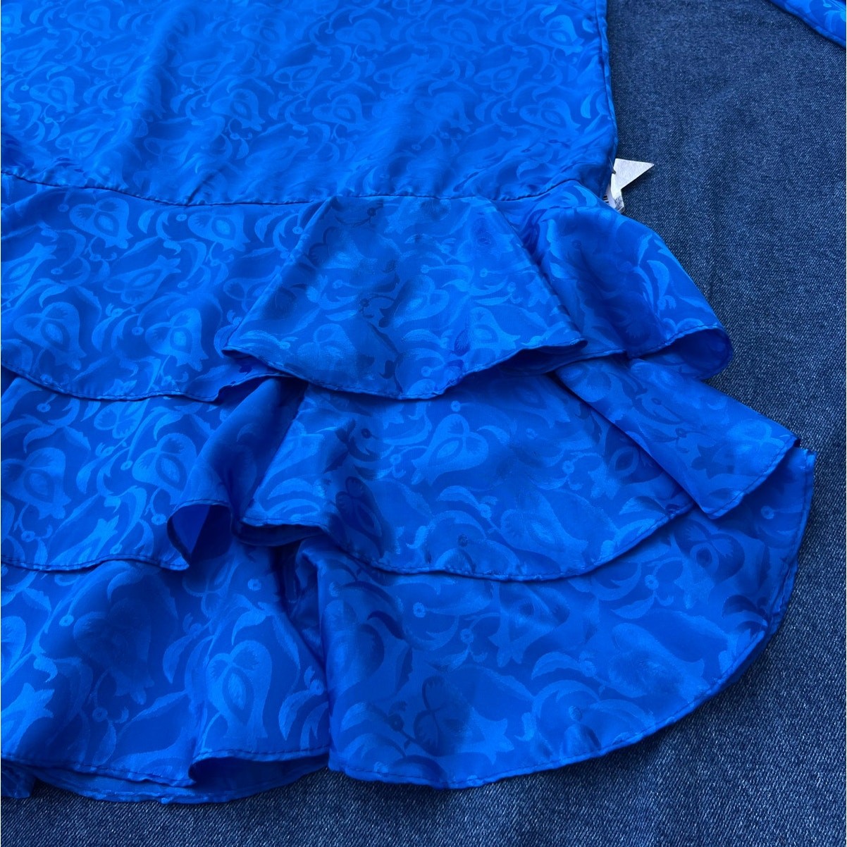 80s Alison Peters drop waist ruffled dress