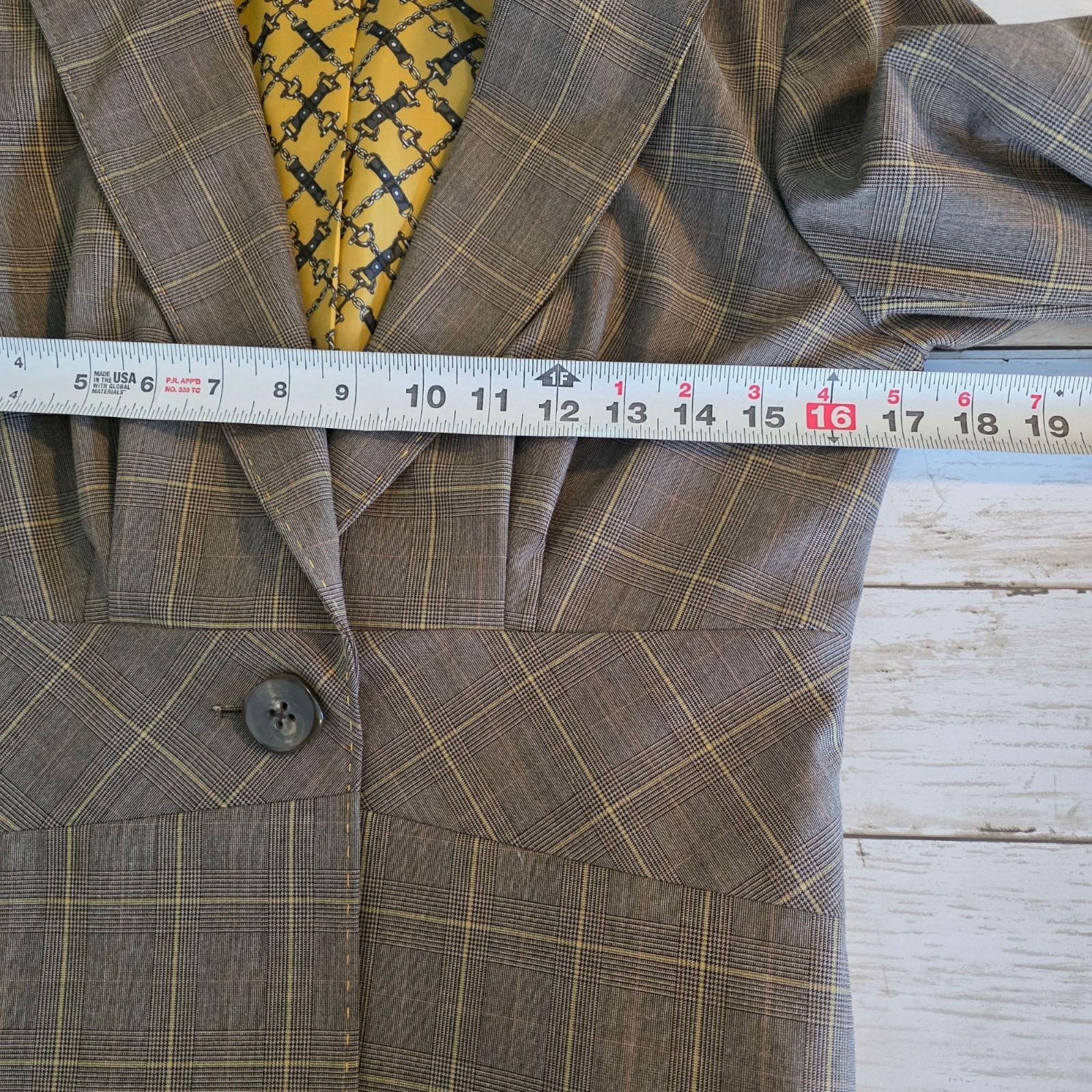 Vintage Harold’s USA Plaid Equestrian Blazer Novelty Horse Bit Lining 4 Acadamia