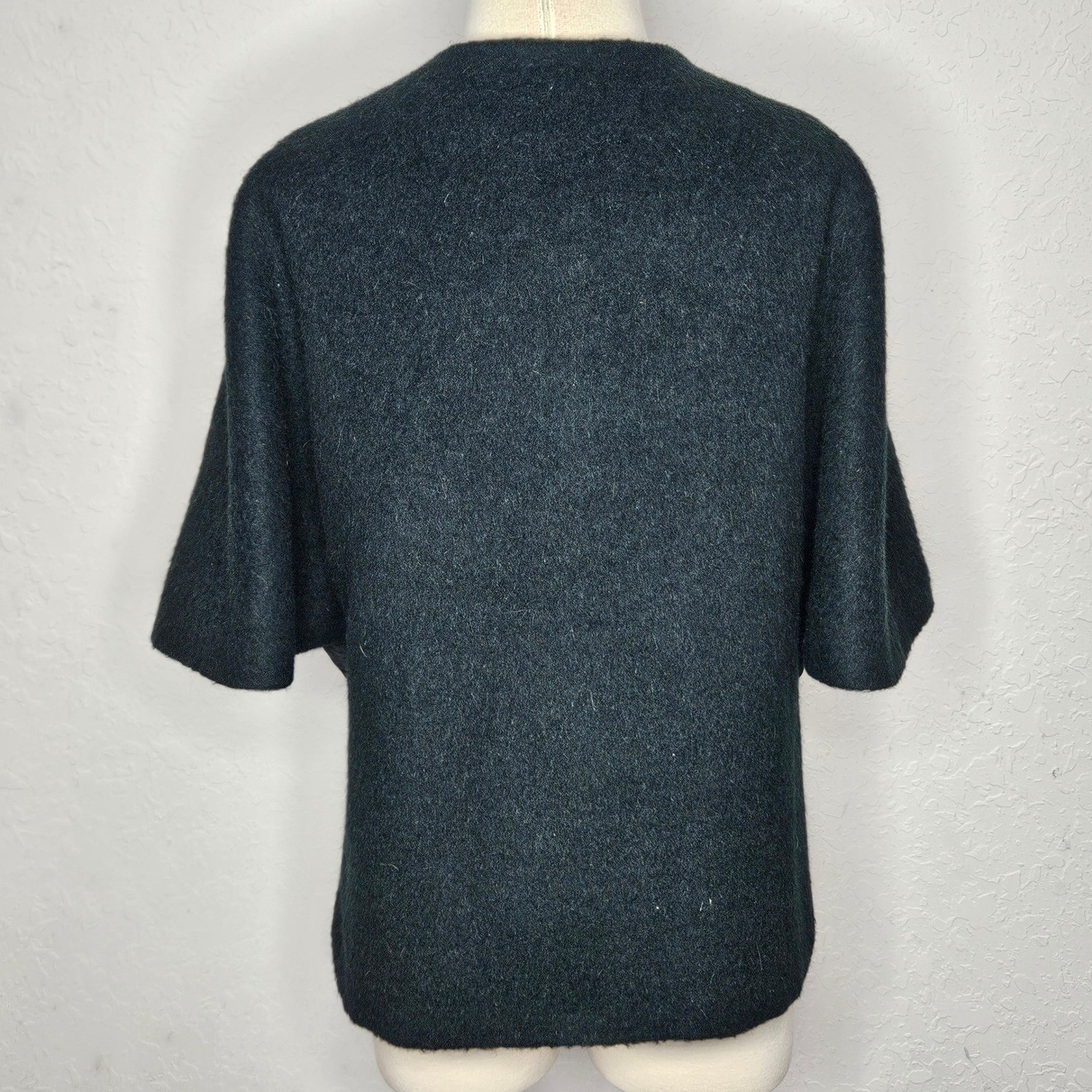 Vintage King Of The Ponchos Wool Cape Dark Green Jacket Gold Crest Buttons