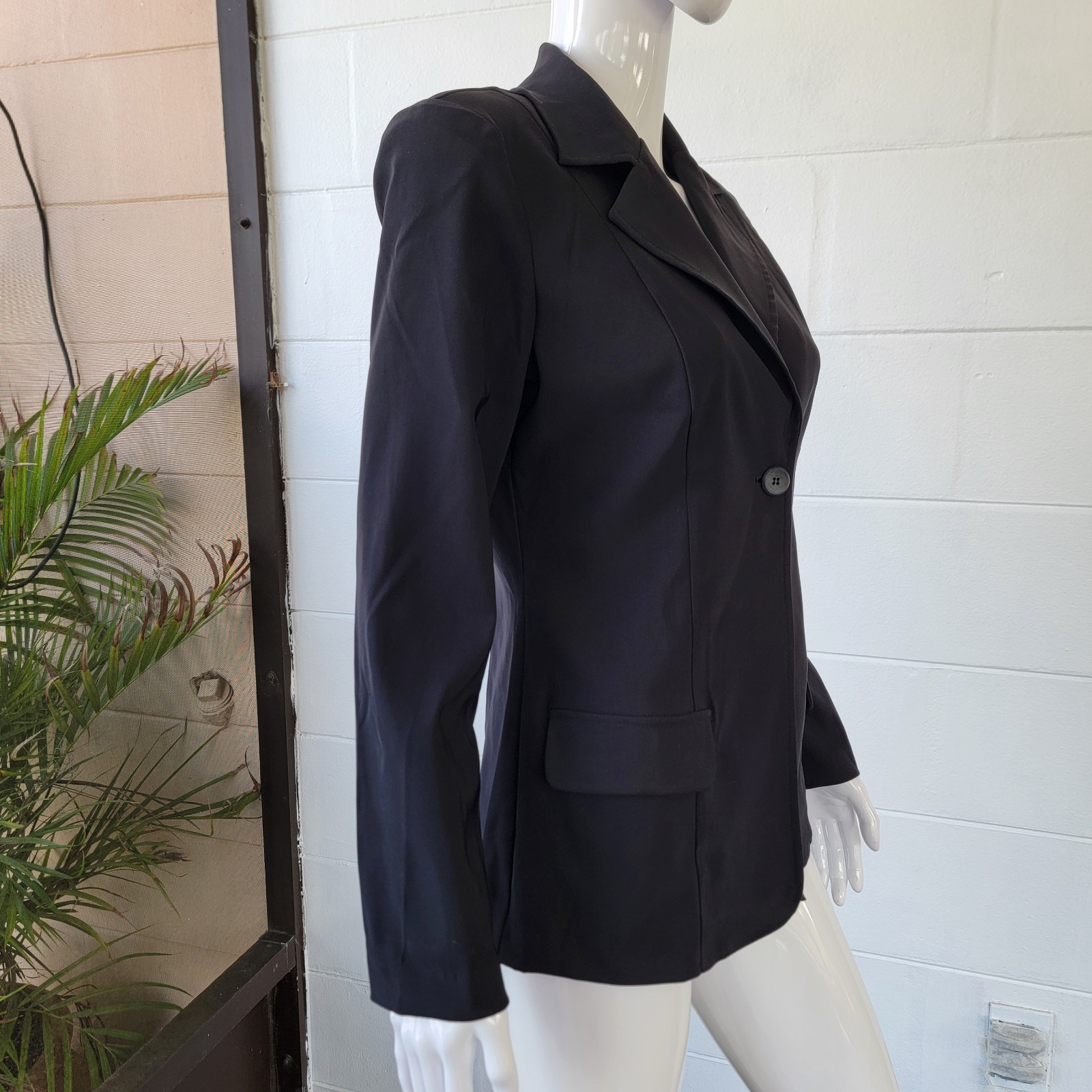 Vintage City Triangles Black Blazer 90s Y2K Office Siren Corpcore Fitted Size 9