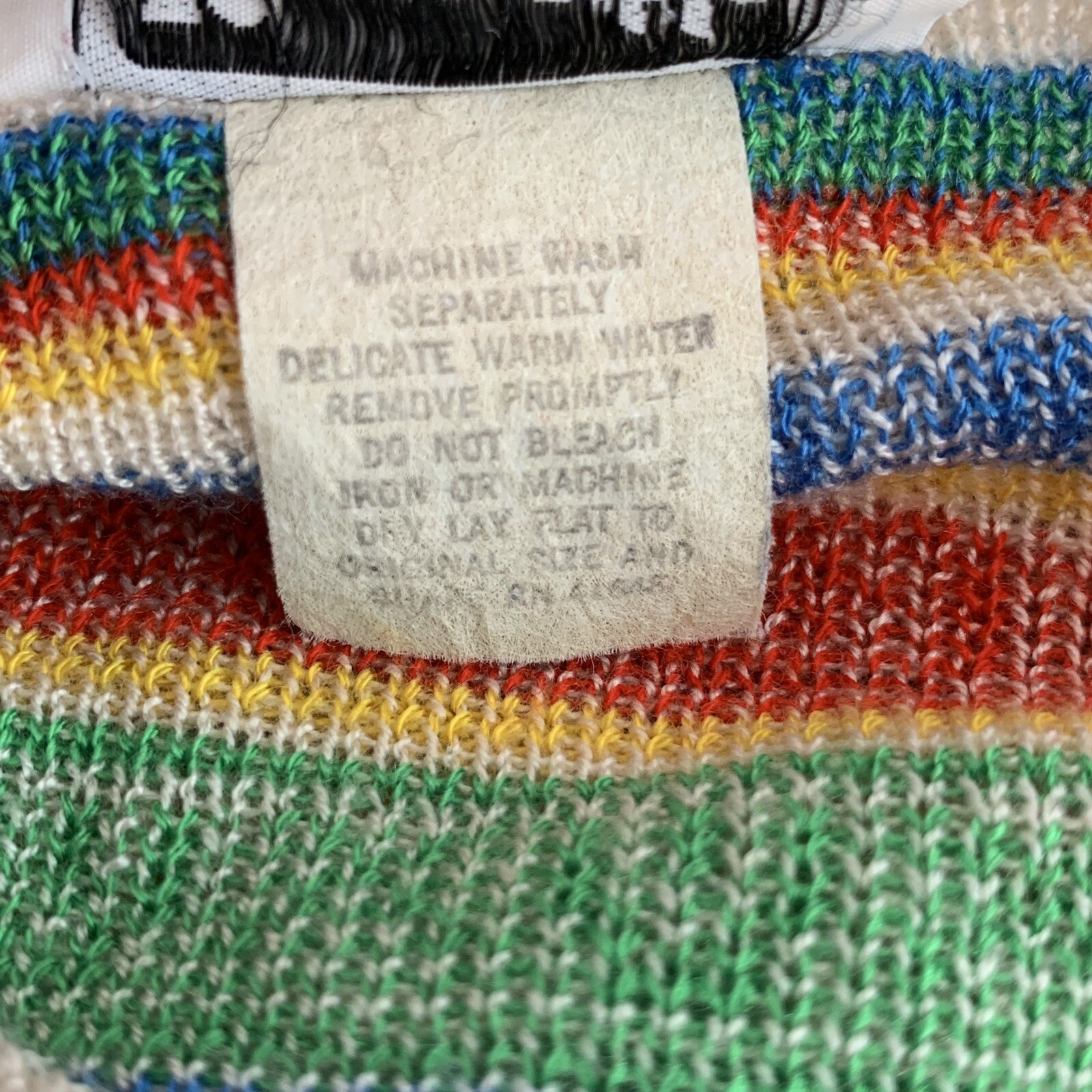 Vintage Retro Boho Colorful Short Sleeve Knit Top Size Small by Kenneth Too