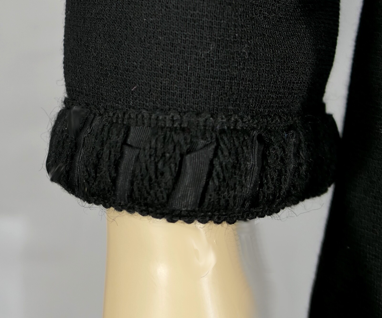 Vintage 60s 70s Mod Bleeker Street Black Knit Sheath Dress M