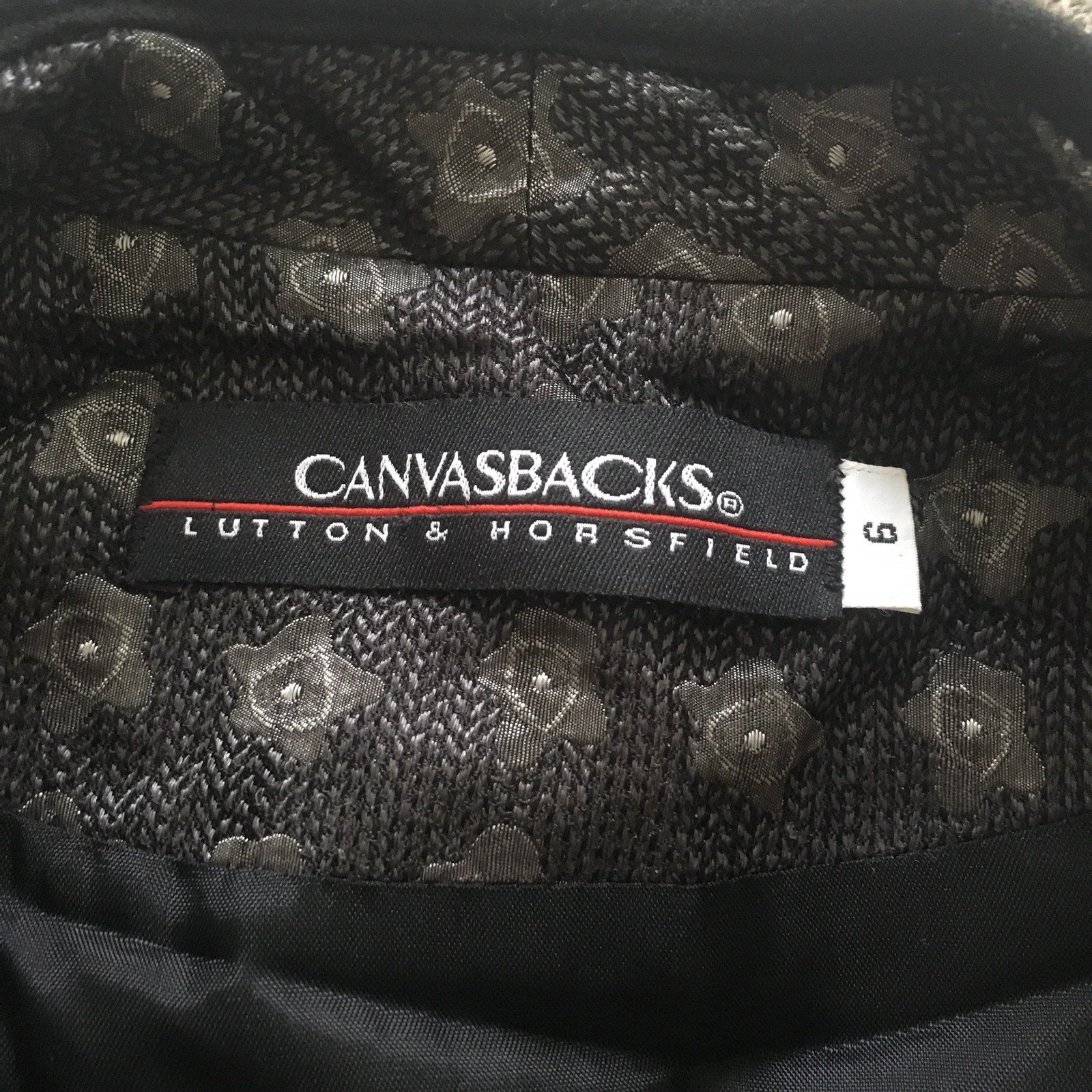 Vest Canvasbacks Lutton and Horsfield Silk Blend Black and Grey Size 6