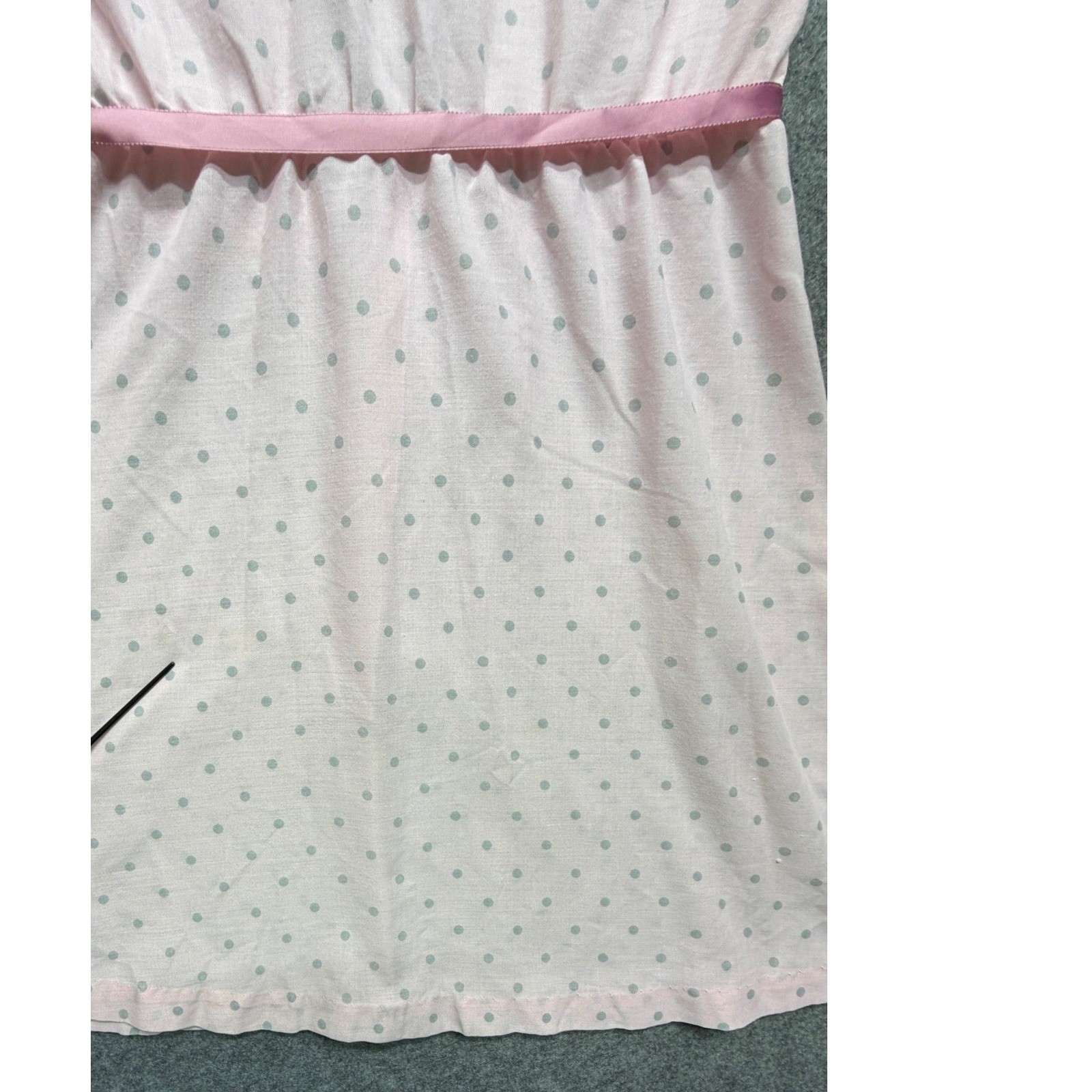 Vintage ILGWU Pink Polka Dot Shirt Dress Union Made A-Line Sleeveless Size 12