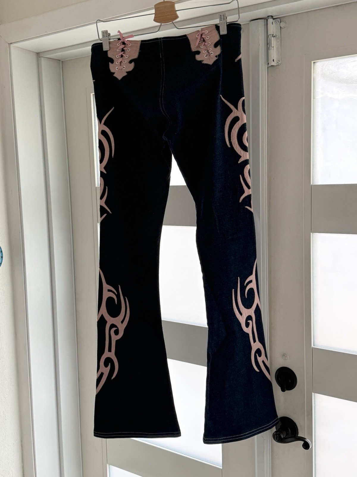 Vintage Electric Barbarella, Pink Tribal Cut Out Jean