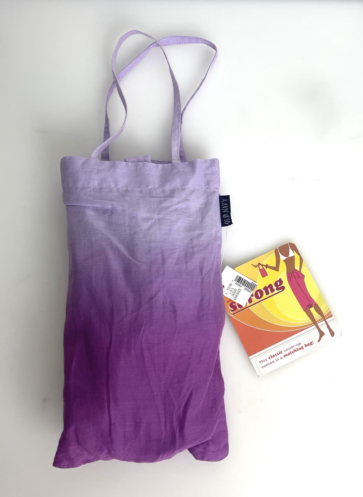 RARE 90s Y2K OLD NAVY 100% Cotton Classic Sarong Beach Cover Up w Matching Bag