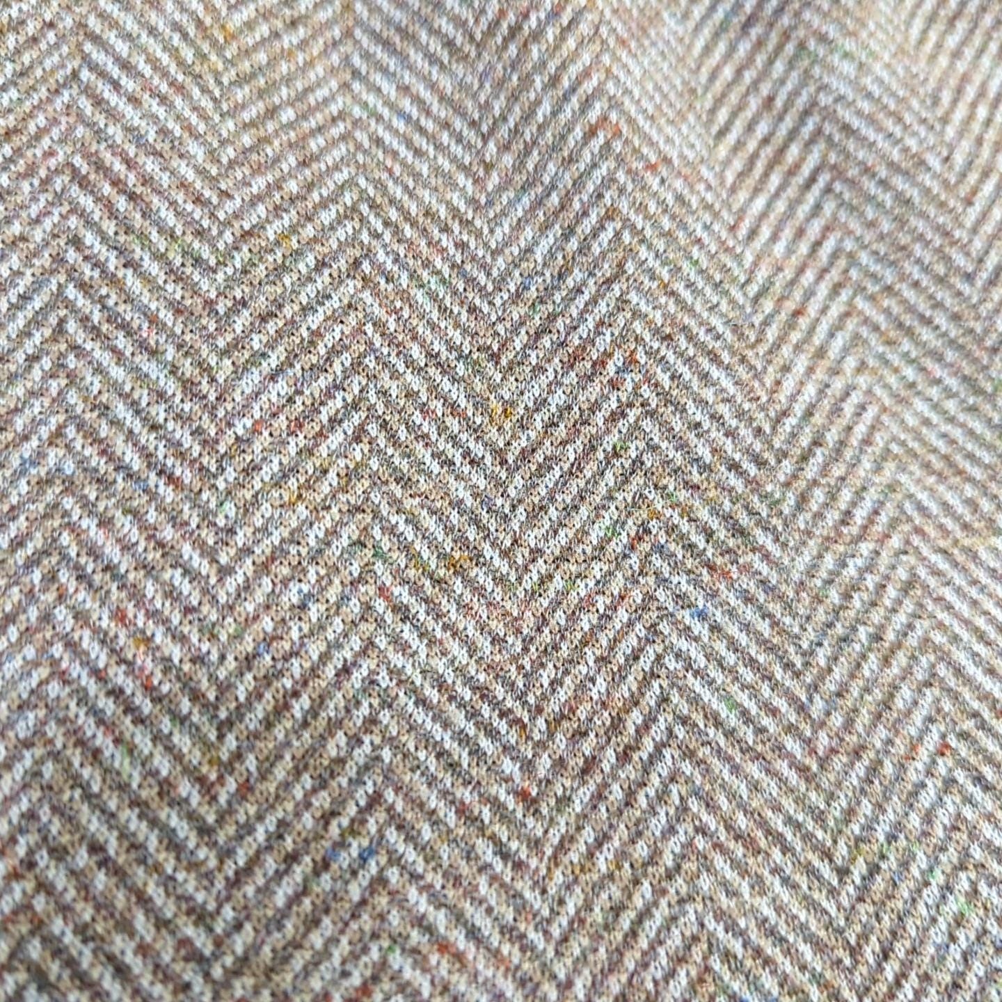 Vtg Mr Beau by RL Davis Herringbone Sz 28 Wide Leg High Rise Trousers Brown 487