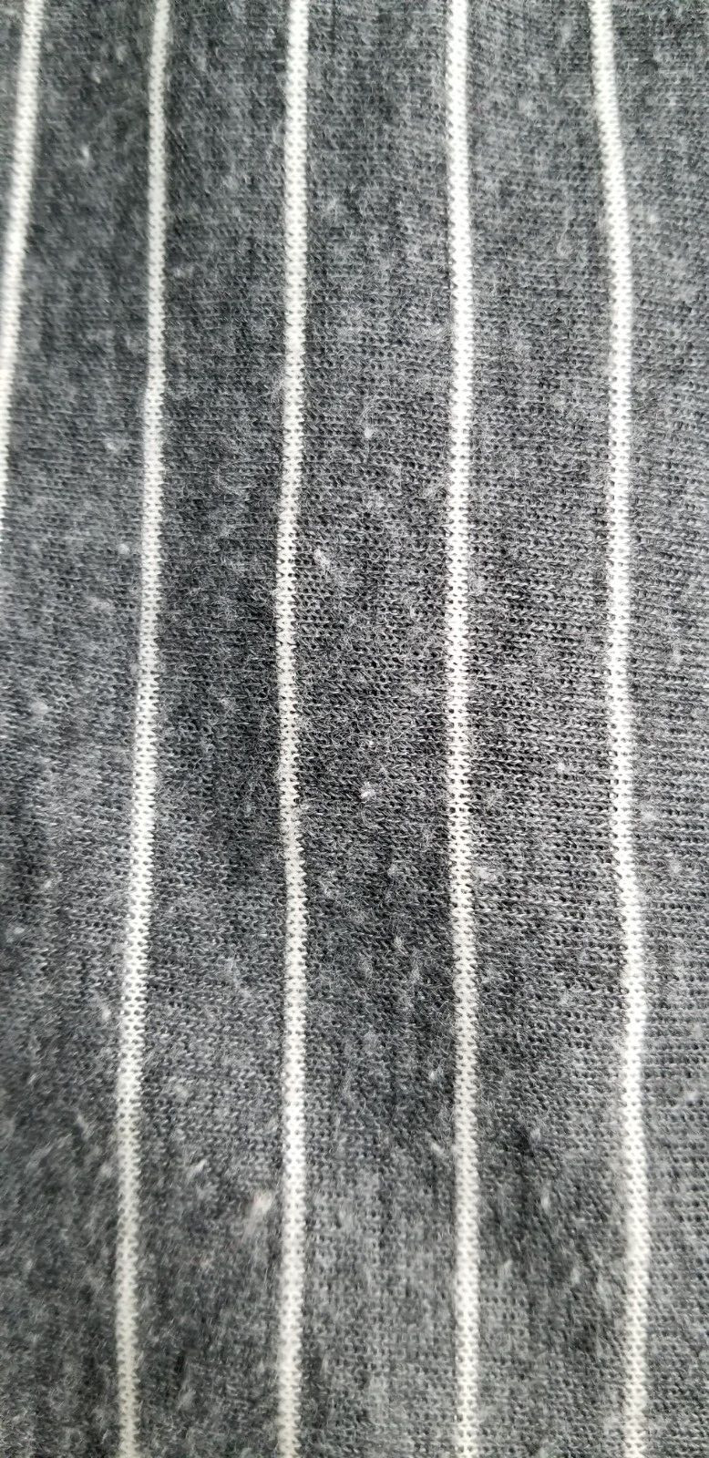 Vintage 1970/80’s NANCY GREER NY Grey White Stripe Knit DRESS – Size M